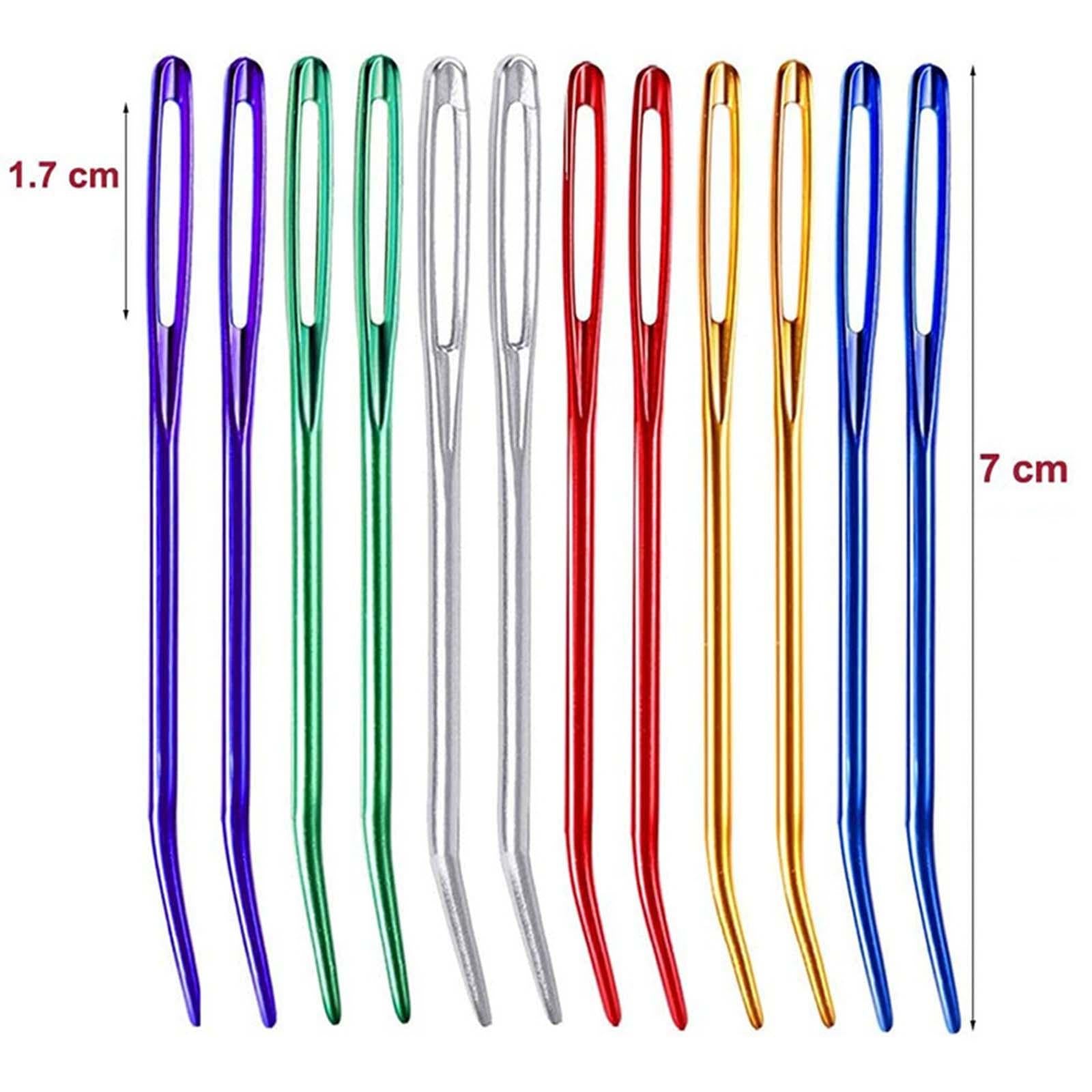 12x Yarn Needles Set Crochet Knitting Sewing Tools Bent Kit DIY Tapestry