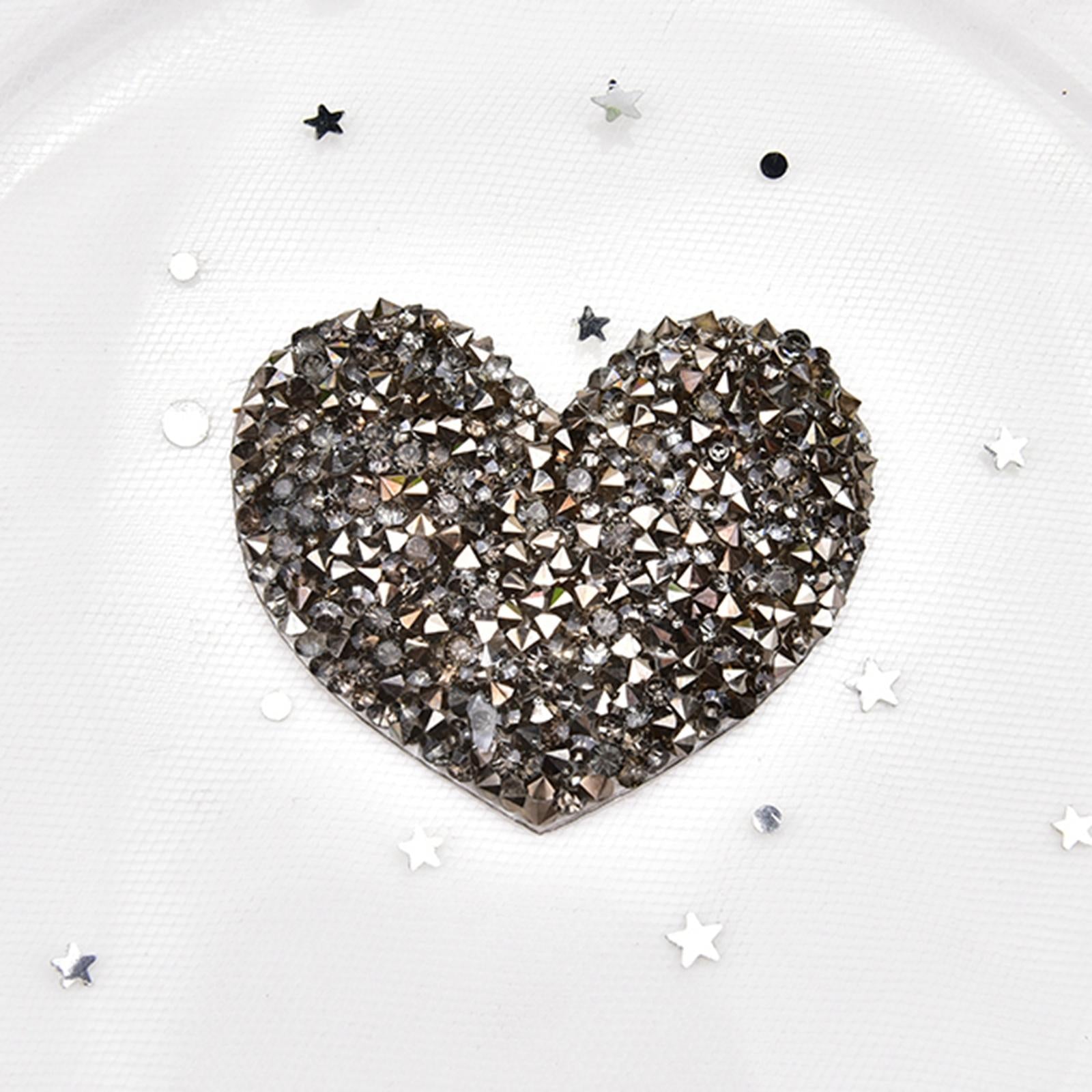 Rhinestone Decorative Bling Sequins Crafts Patches for Repair Dress Jacket Silver 16Pcs