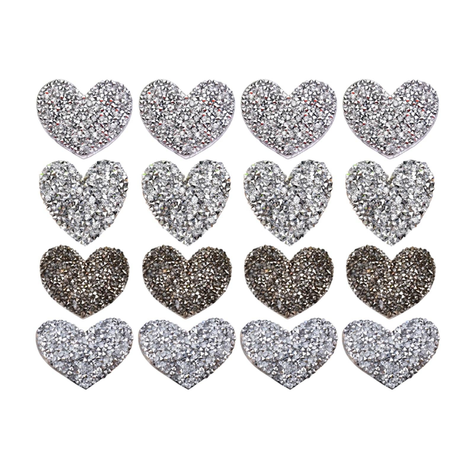 Rhinestone Decorative Bling Sequins Crafts Patches for Repair Dress Jacket Silver 16Pcs