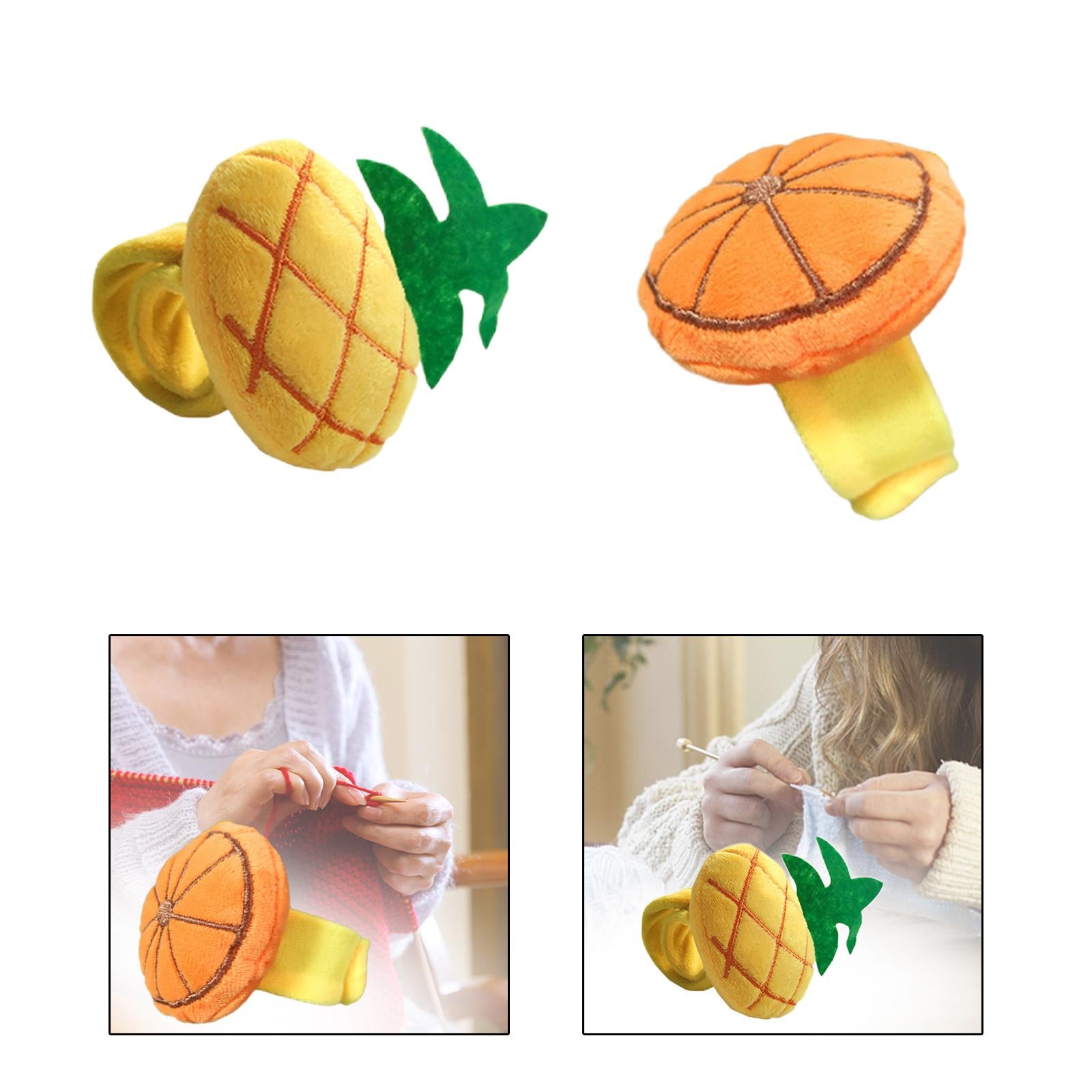 Plush Wrist Pin Cushion Pillow Pincushion Bracelet for Sewing Pineapple