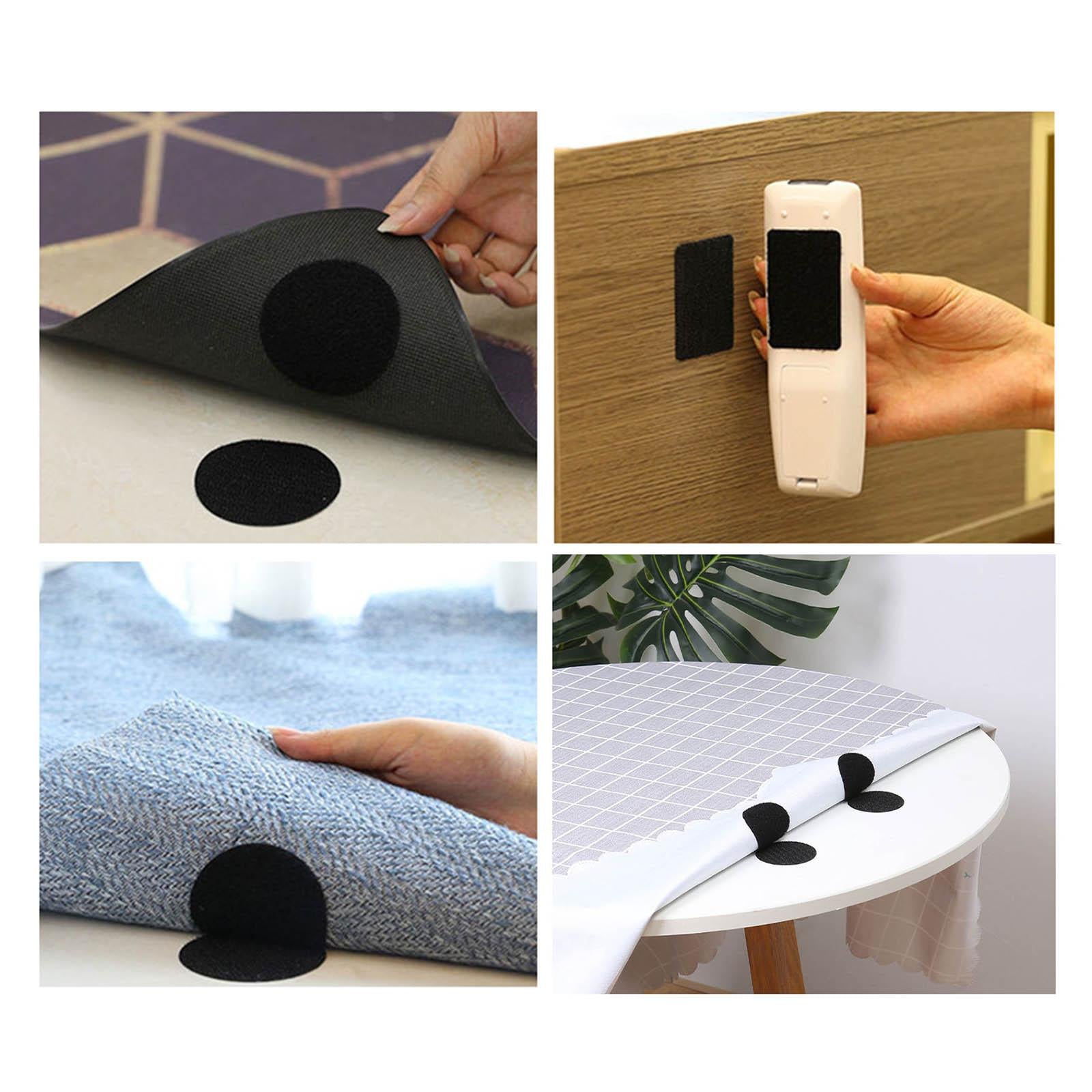 30 Pairs Adhesive Dots Tape Sticker Round Coins for Linens Carpet Sofa Black