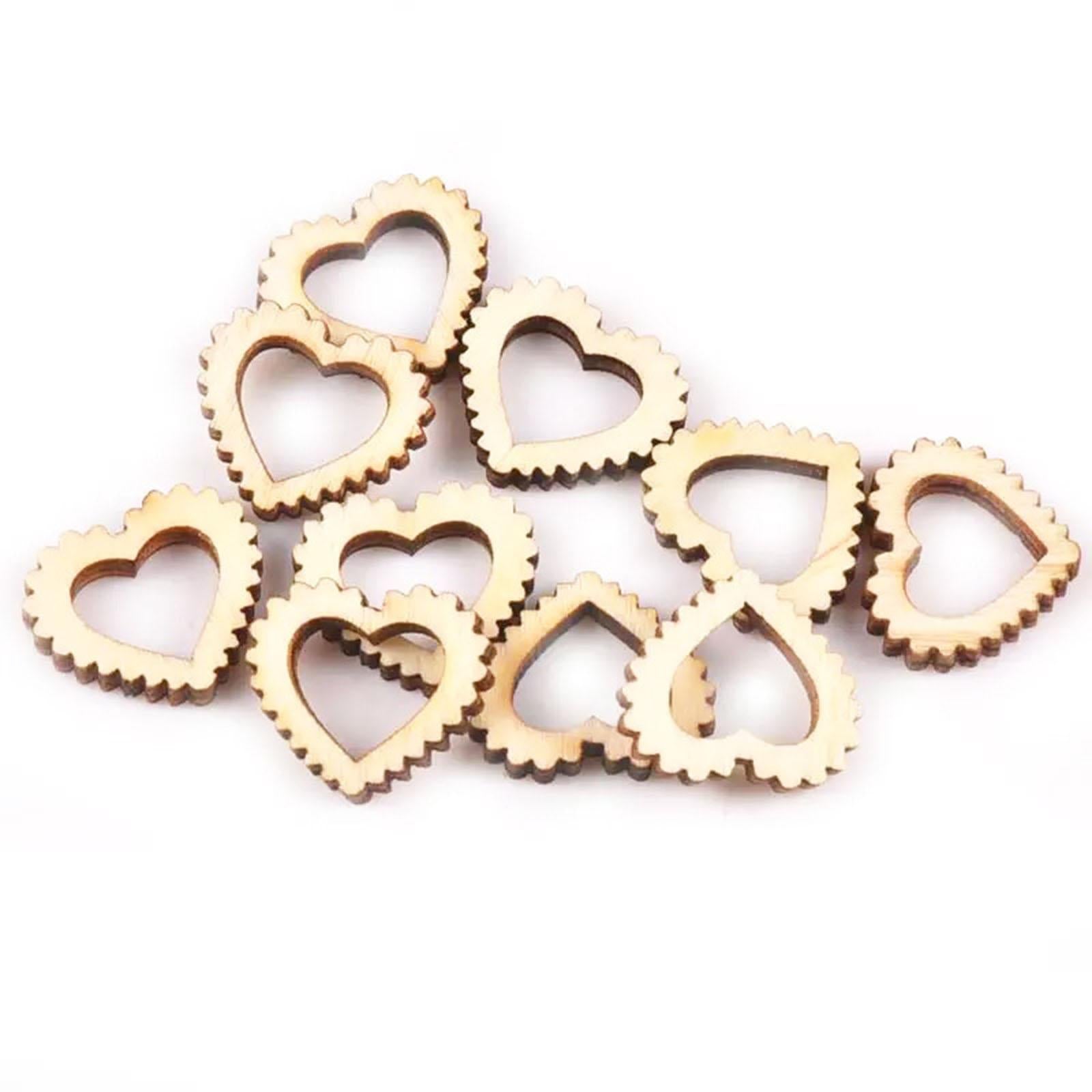 50Pcs Natural Heart Shapes Hollow Craft Decorations Wedding Valentine Sign