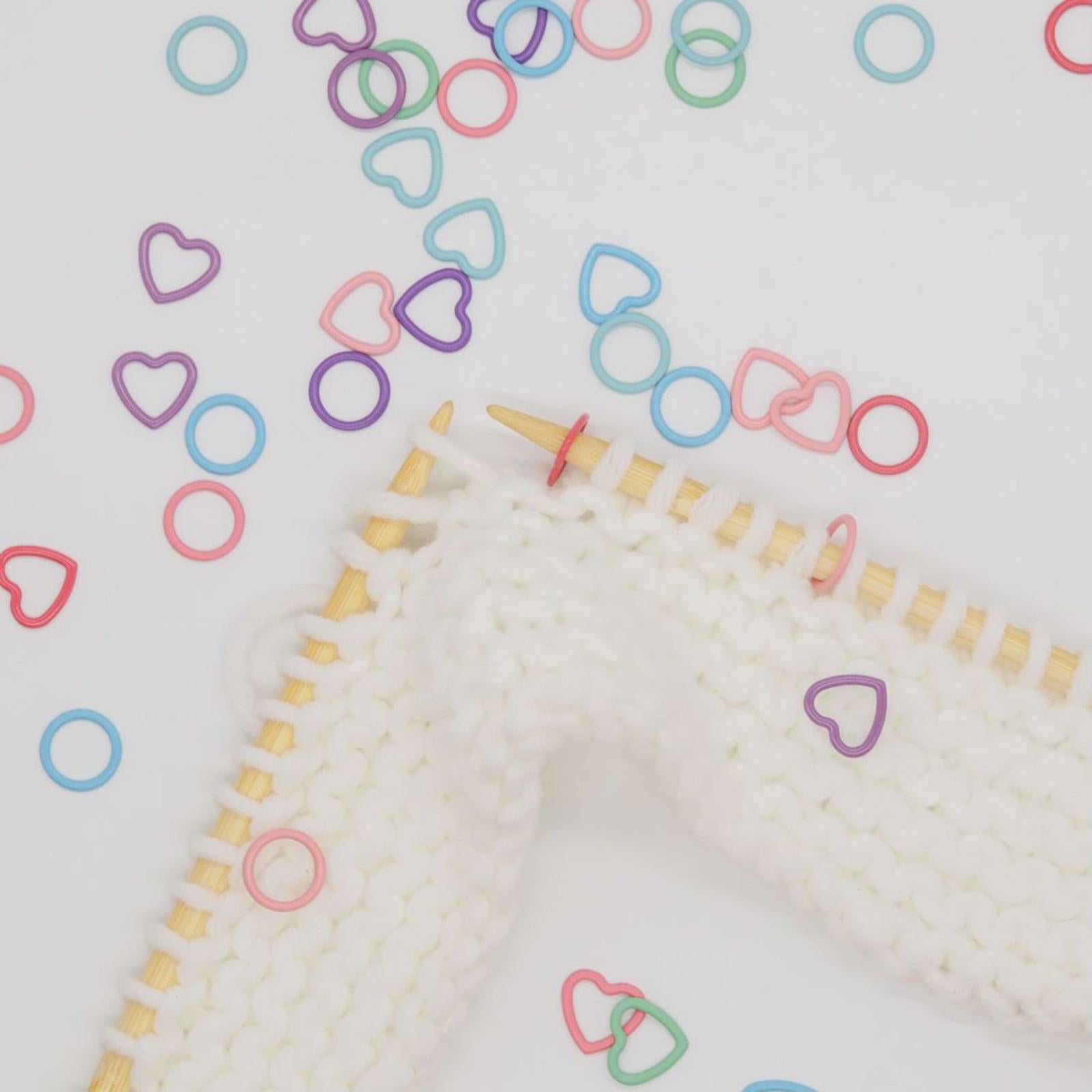 32 Pcs Crochet Knitting Markers Split Colorful Purple Handmade Pink purple