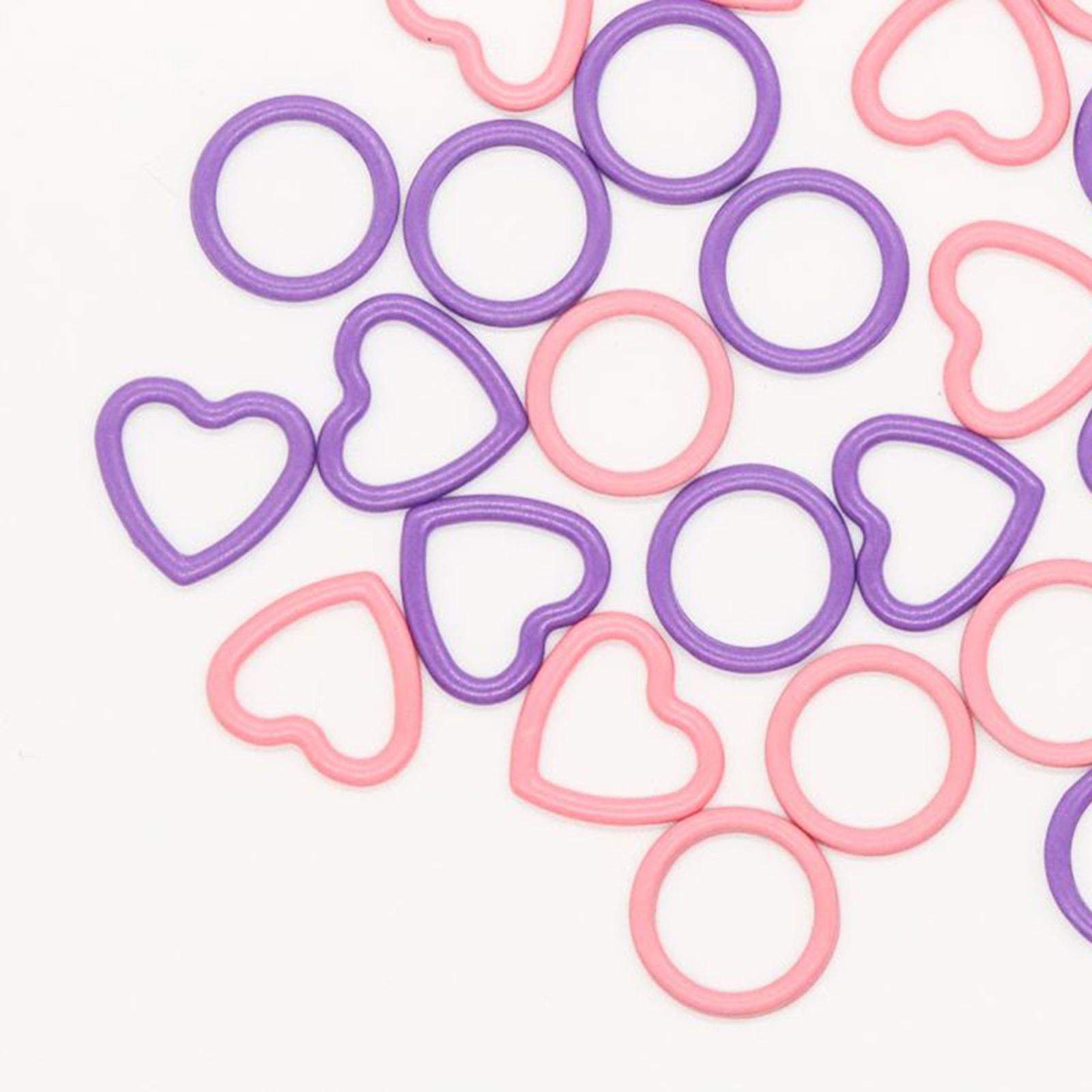 32 Pcs Crochet Knitting Markers Split Colorful Purple Handmade Pink purple