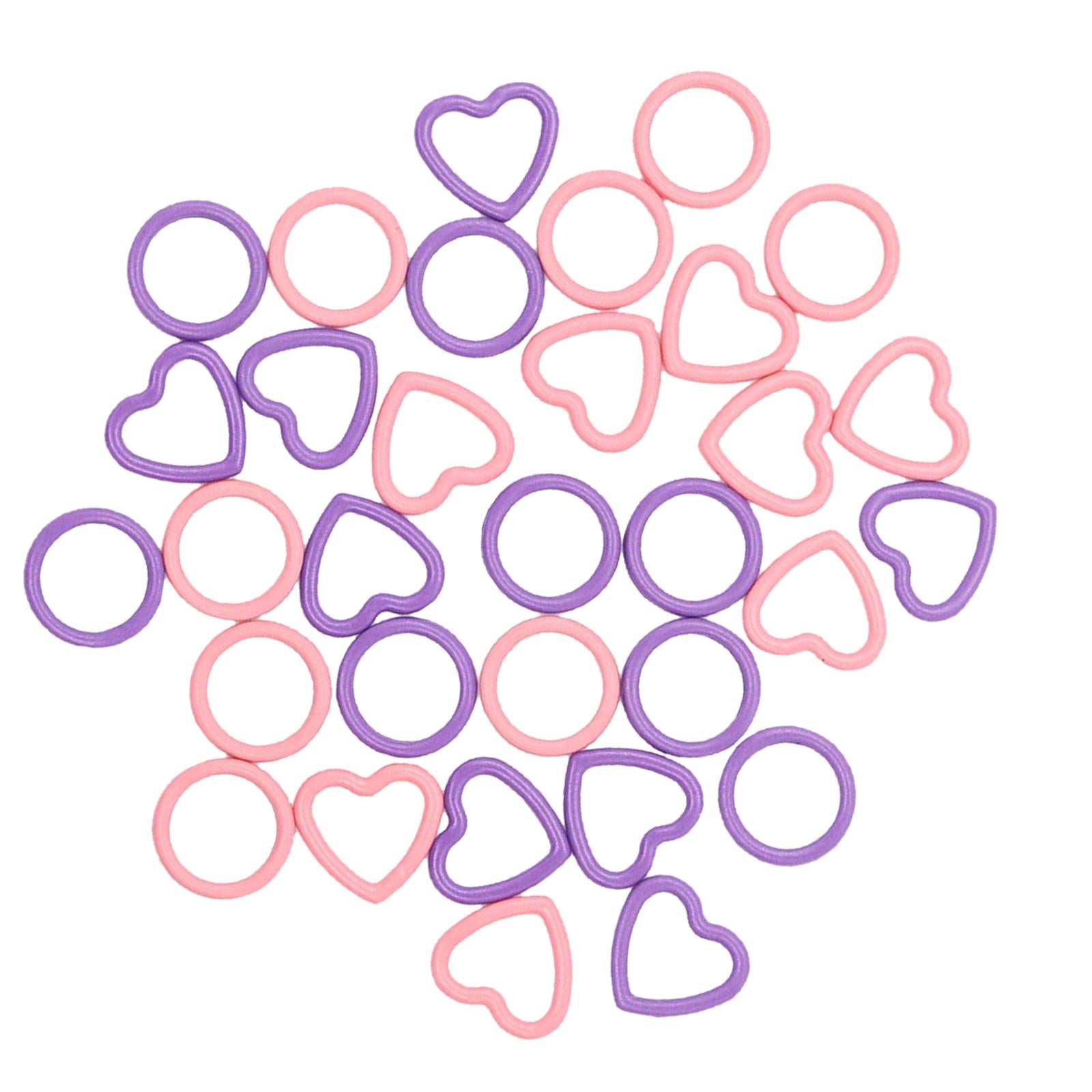 32 Pcs Crochet Knitting Markers Split Colorful Purple Handmade Pink purple