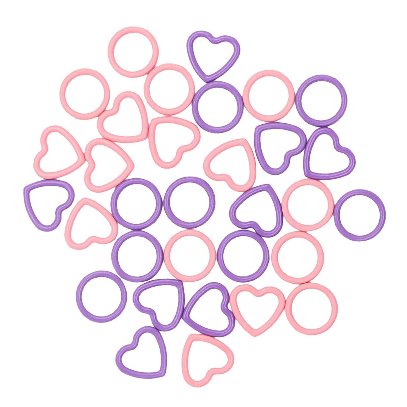 32 Pcs Crochet Knitting Markers Split Colorful Purple Handmade Pink purple