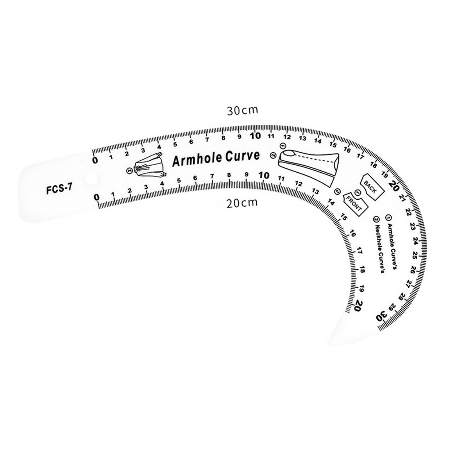 Sewing French Curve Ruler Fashion Design Pattern Making Armhole Curve