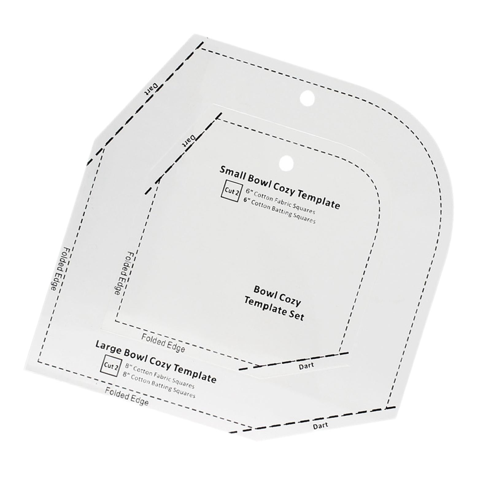Bowl Cozy Template DIY Craft Clear Acrylic Patchwork Ruler 8x8x0.12inch