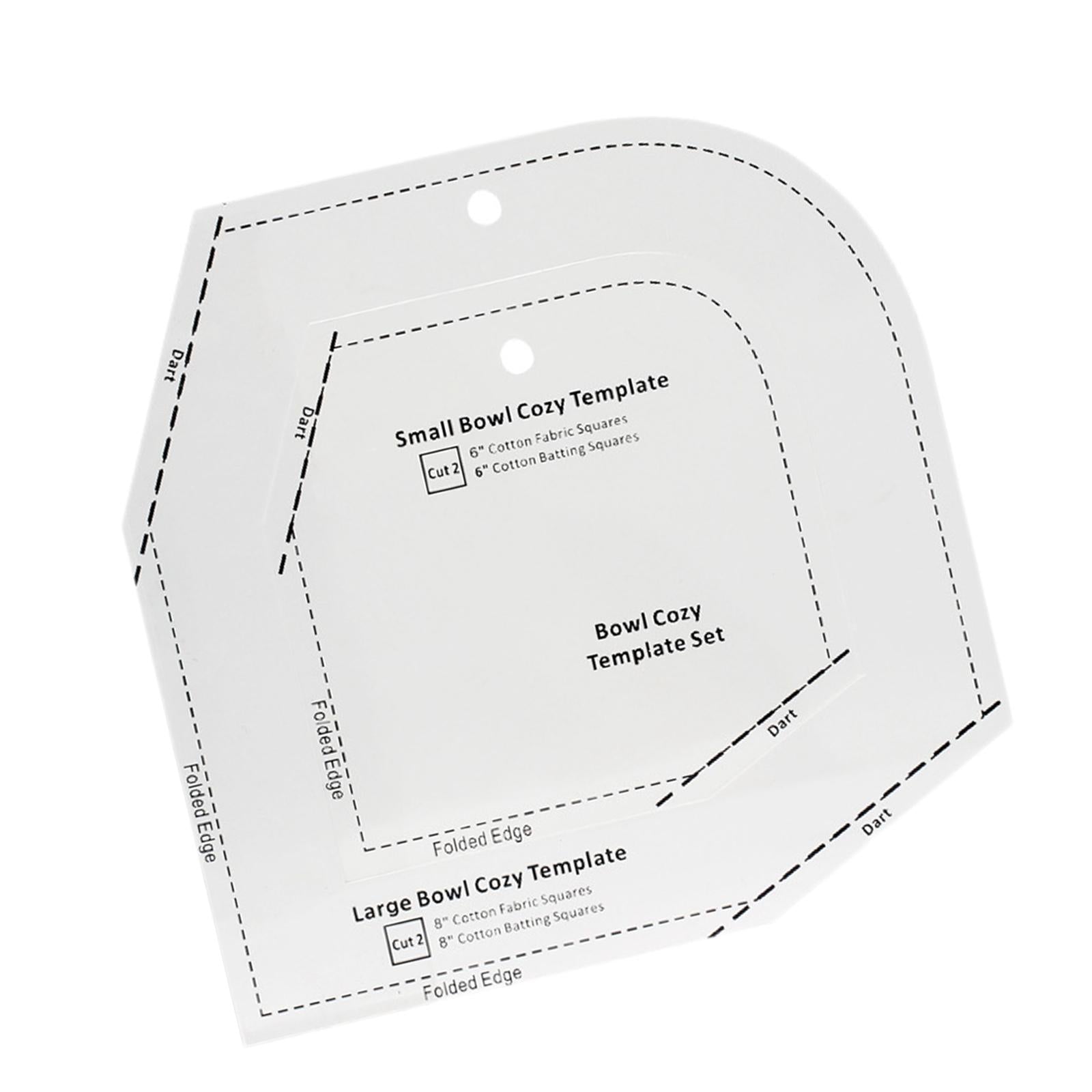 Bowl Cozy Template DIY Craft Clear Acrylic Patchwork Ruler 8x8x0.12inch