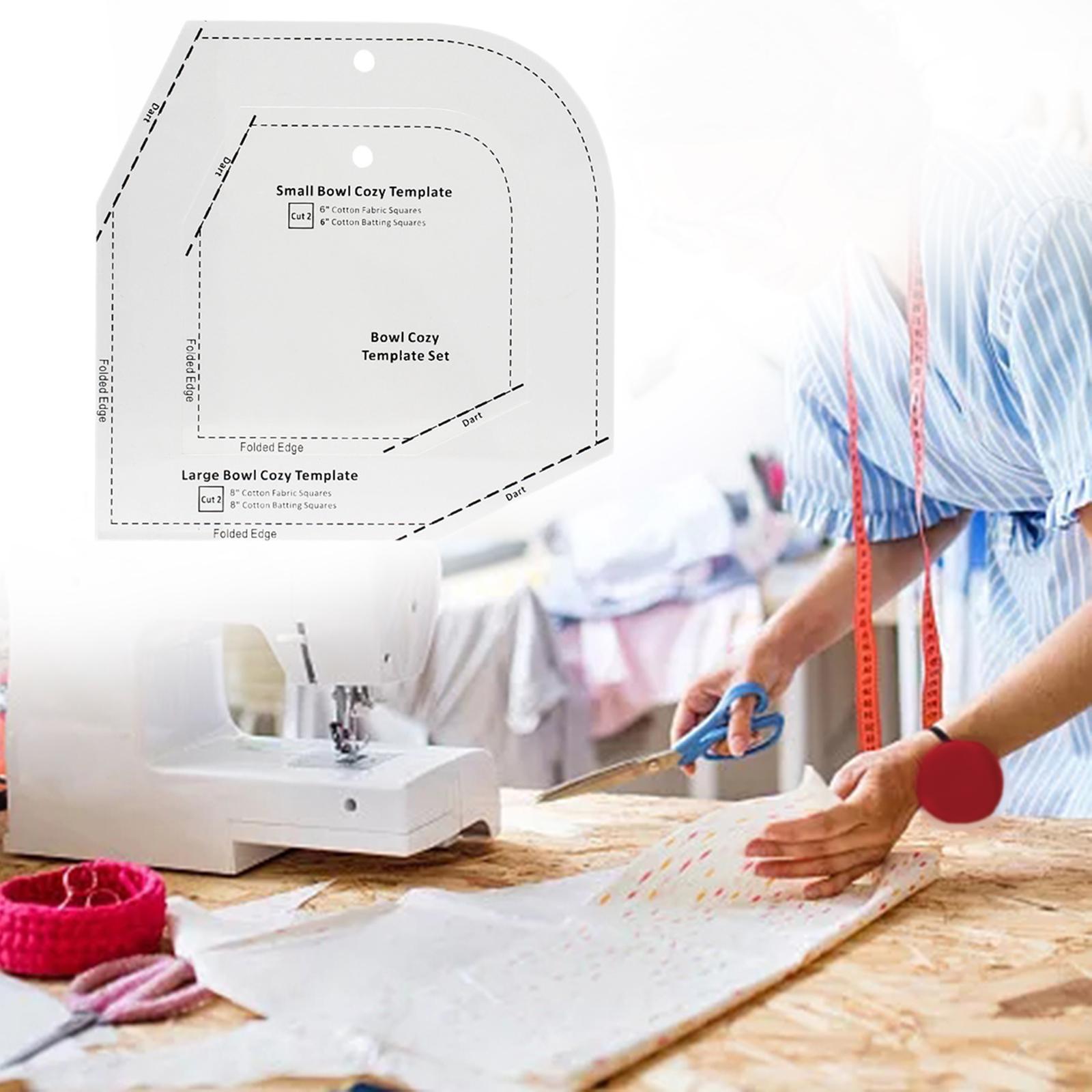 Bowl Cozy Template DIY Craft Clear Acrylic Patchwork Ruler 8x8x0.12inch