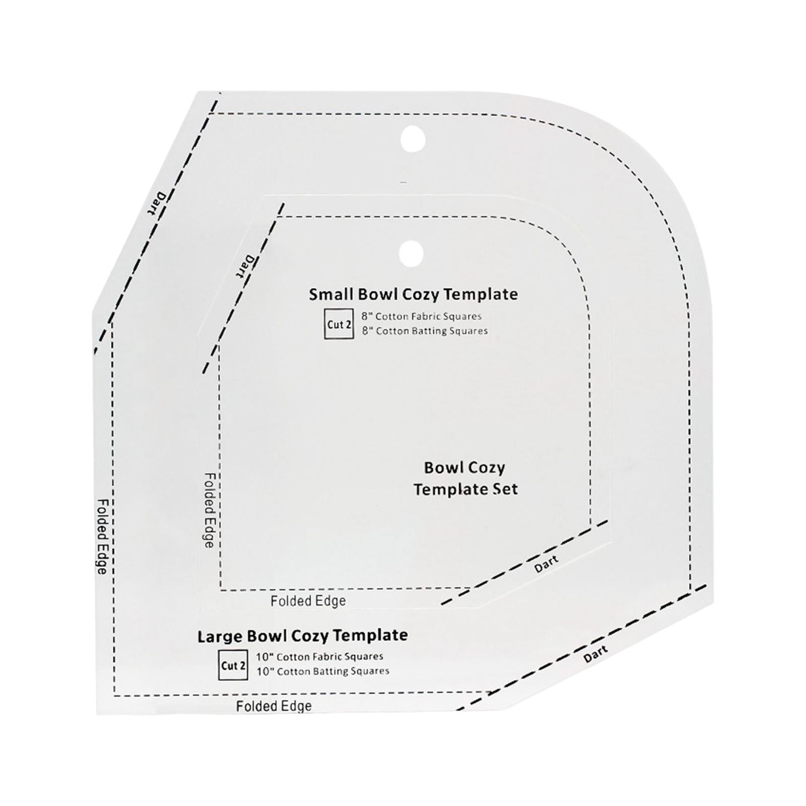 Bowl Cozy Template DIY Craft Clear Acrylic Patchwork Ruler 10x10x0.12inch