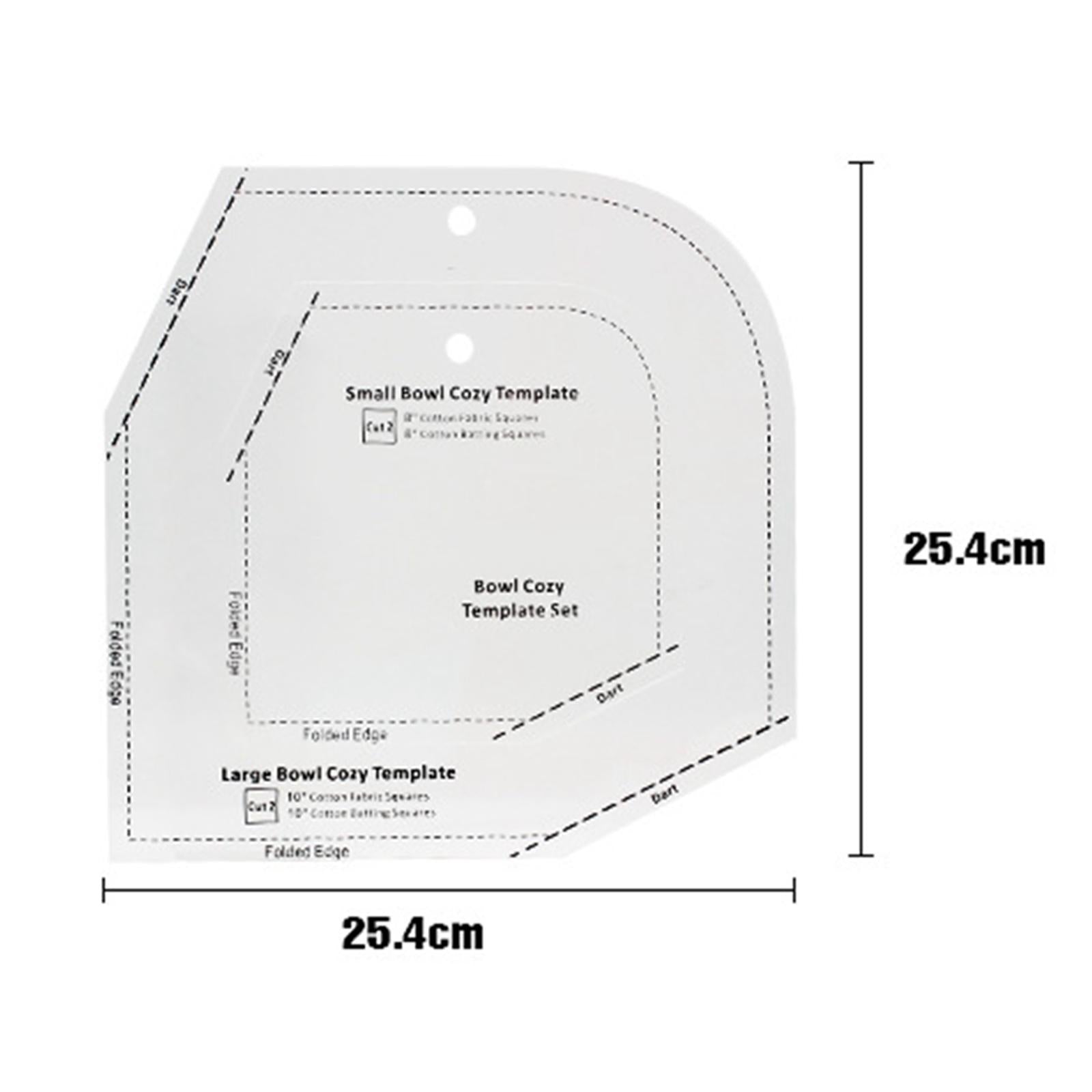 Bowl Cozy Template DIY Craft Clear Acrylic Patchwork Ruler 10x10x0.12inch