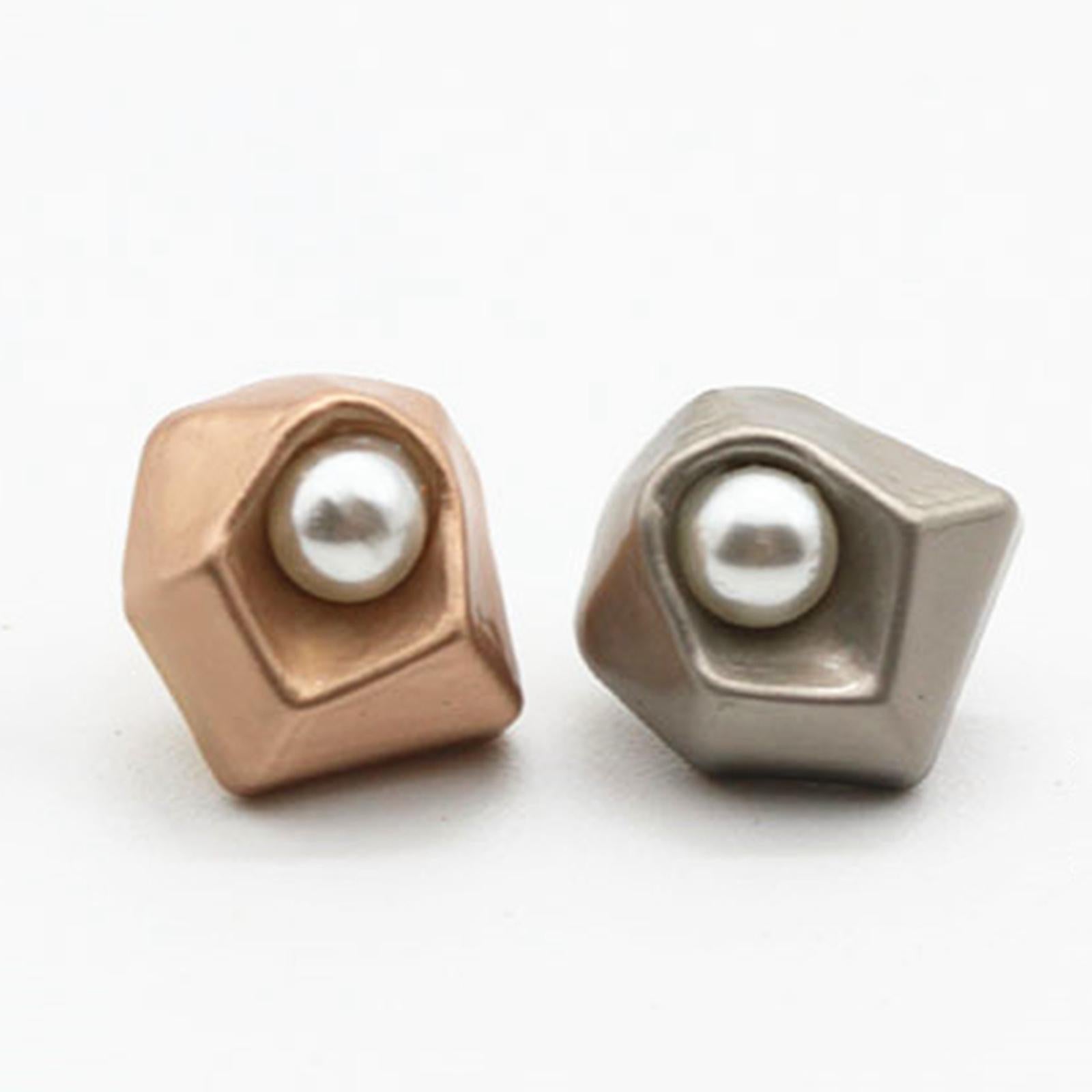 10Pcs Pearl Buttons Sewing Fasteners Decoration for DIY Crafting Silver Gray
