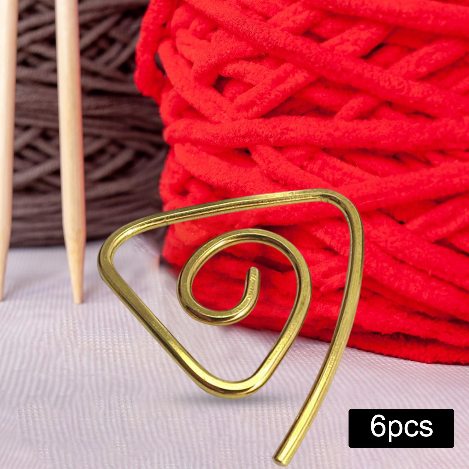 6X Needle Spiral Cable Needle for Knitting Bent Tapestry Golden Triangular