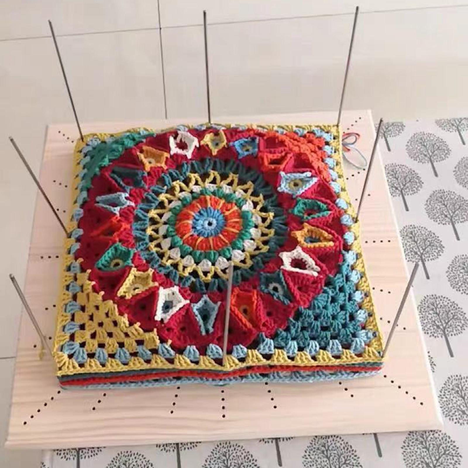Crochet Blocking Board with 10 Pins Blocking Mat for Knitting and Crocheting