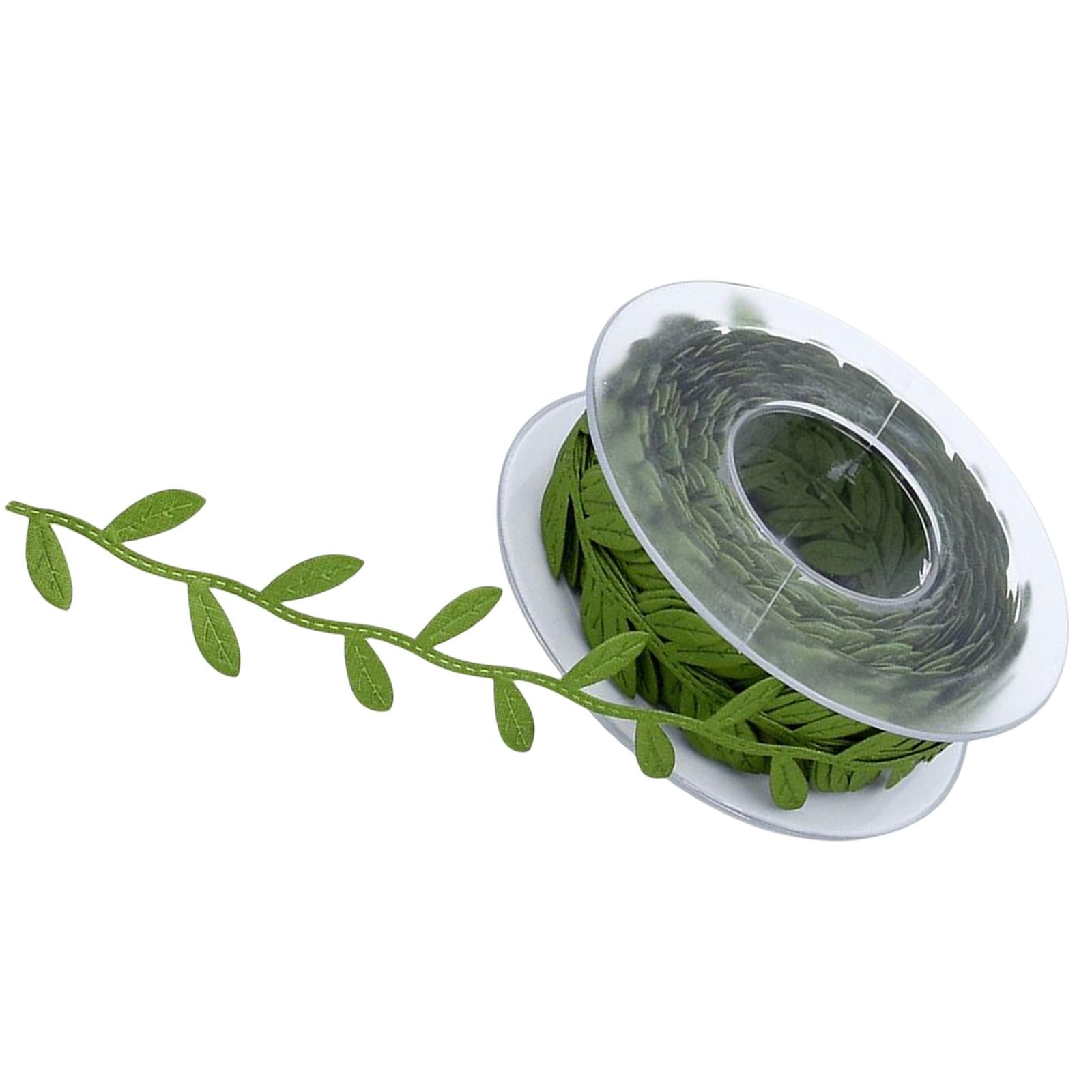 16.4 Yards Artificial Green Leaf Ribbon Trim Gift Wrapping Decorating Sewing