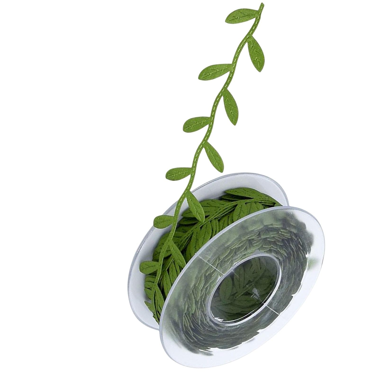 16.4 Yards Artificial Green Leaf Ribbon Trim Gift Wrapping Decorating Sewing