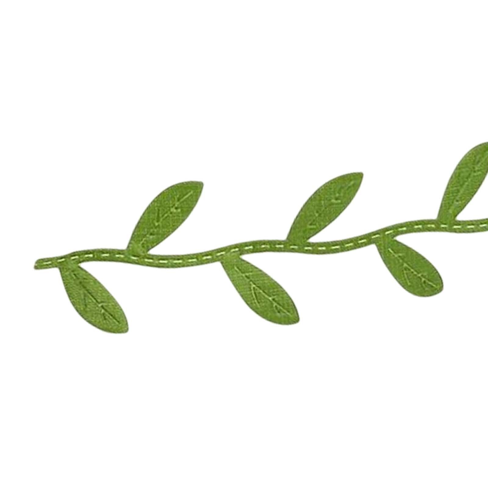 16.4 Yards Artificial Green Leaf Ribbon Trim Gift Wrapping Decorating Sewing