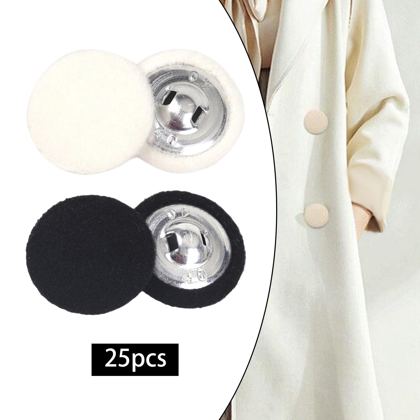 50X DIY Fabric Covered Round Buttons Decor Sewing Clothing Accessories White