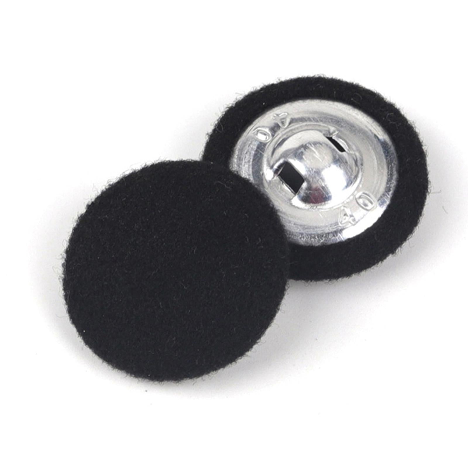 50X DIY Fabric Covered Round Buttons Decor Sewing Clothing Accessories Black