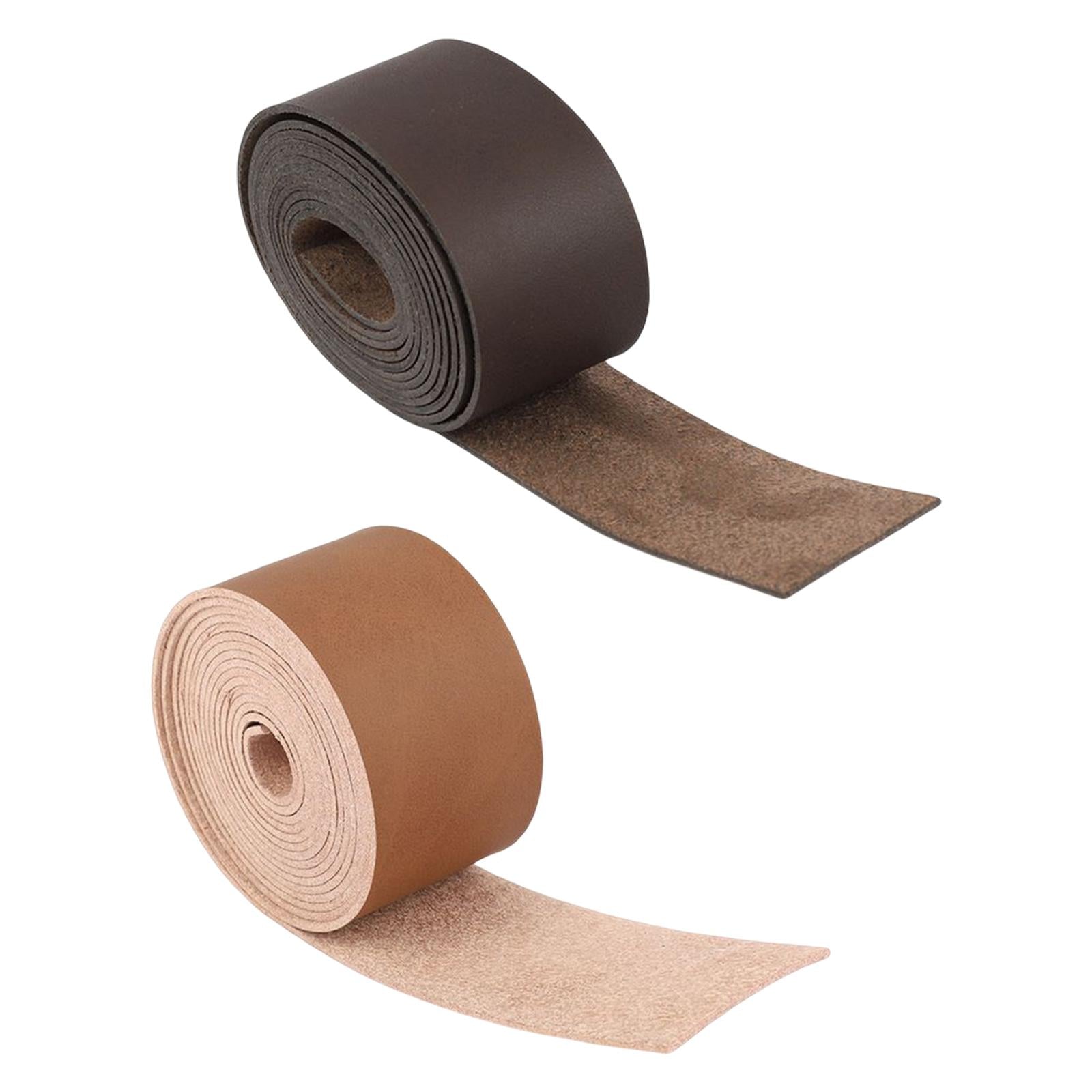 2M Leather Strips & Straps Belt Bag Decor 50 mm Wide for Clothing Watch Brown