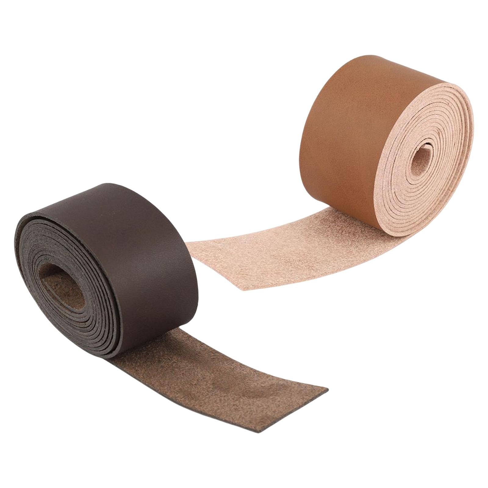 2M Leather Strips & Straps Belt Bag Decor 50 mm Wide for Clothing Watch Brown