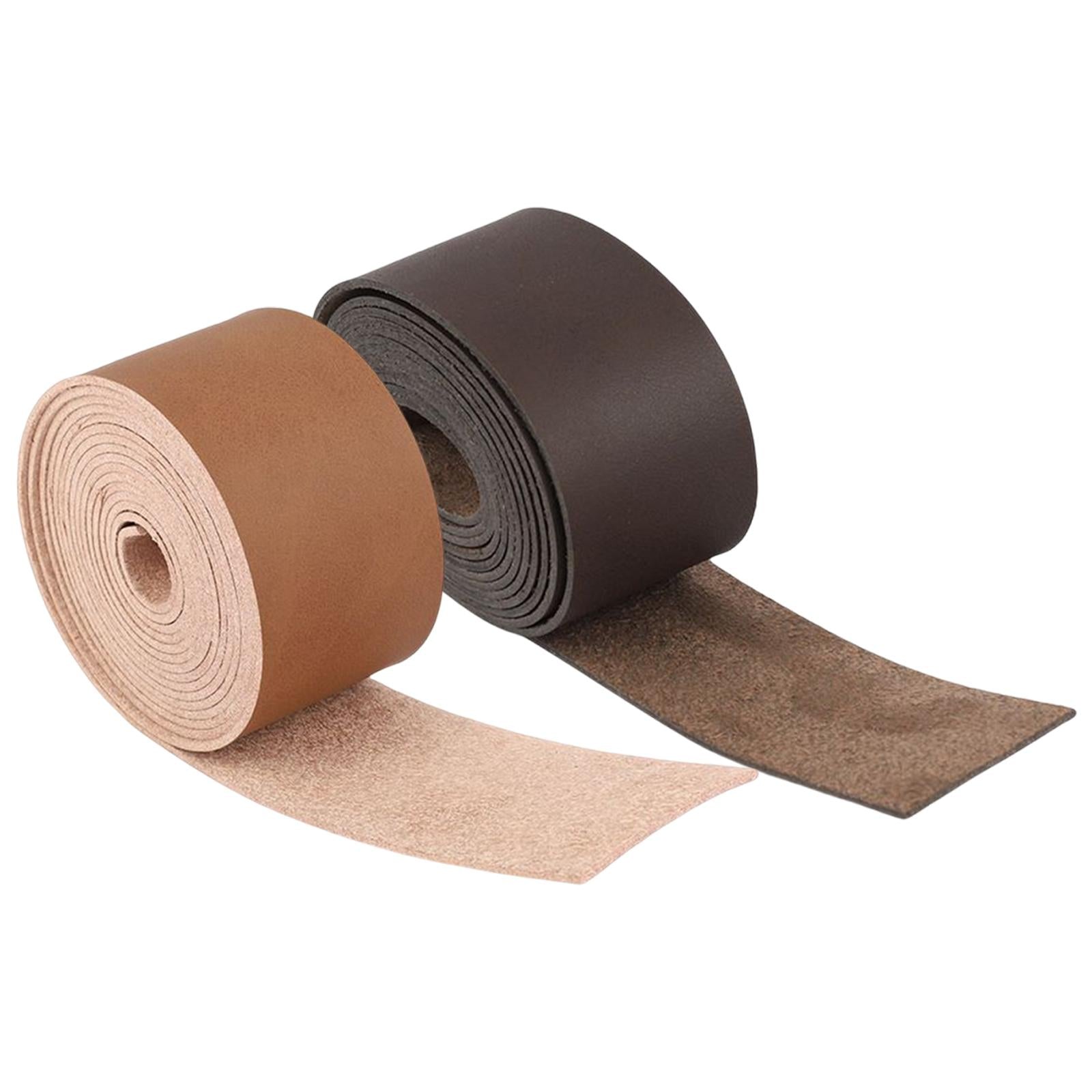 2M Leather Strips & Straps Belt Bag Decor 50 mm Wide for Clothing Watch Brown