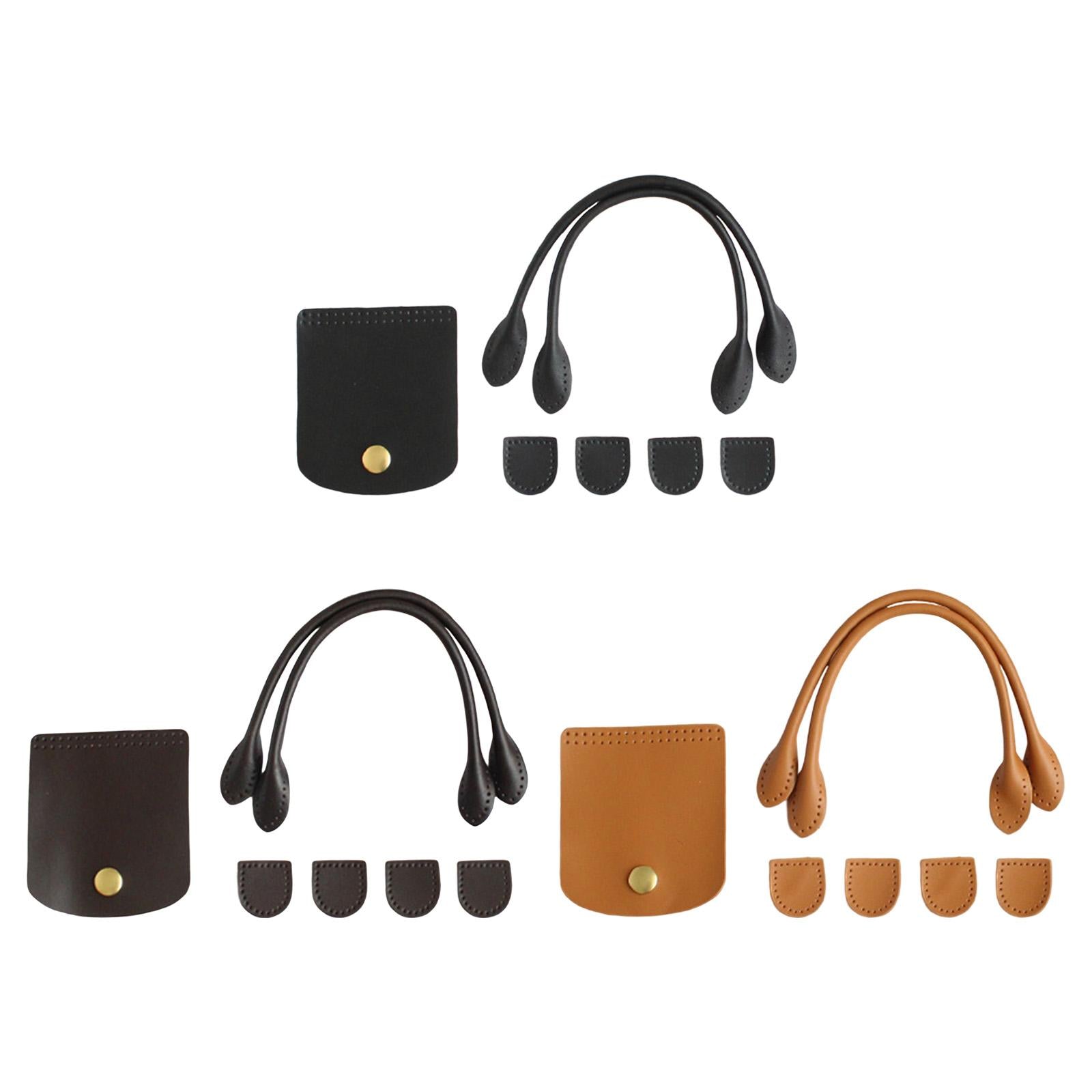 2X DIY Bag Belt Strap Crossbody PU Leather Vintage Detachable for DIY Black