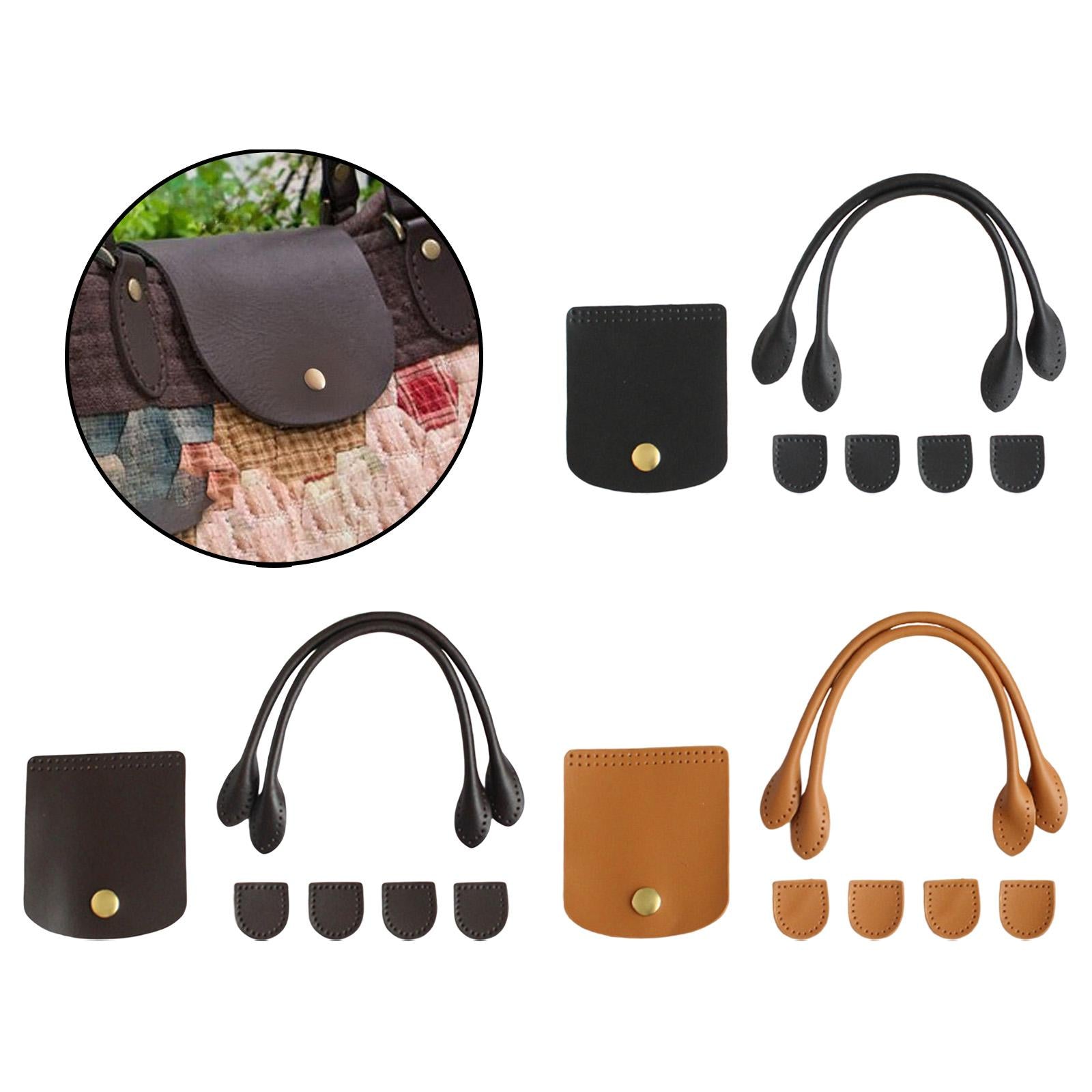 2X DIY Bag Belt Strap Crossbody PU Leather Vintage Detachable for DIY Black