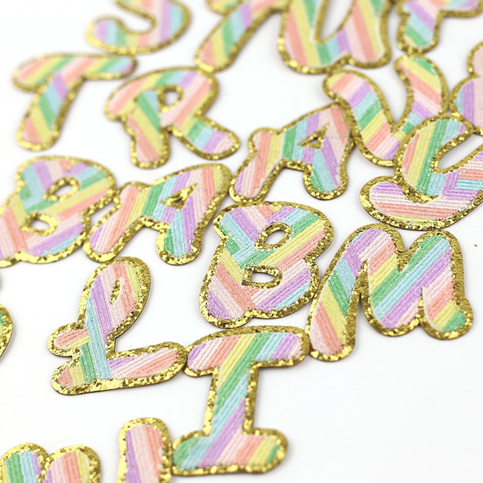 26Pieces Embroidery Patches A-Z English Letter Sew On for Coats Hat Clothing Self Adhesive