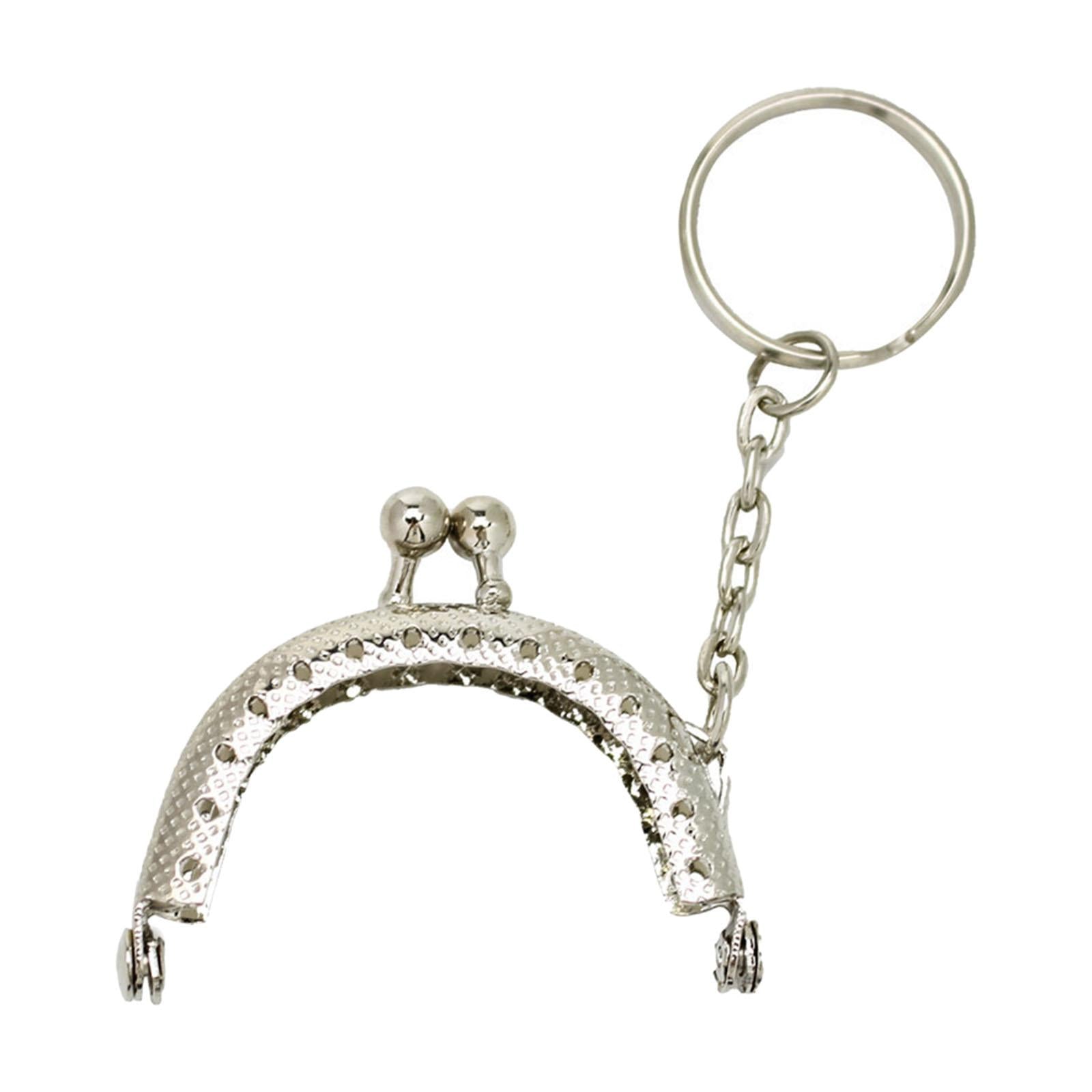 10Pcs Metal Purse Frame Semicircle Bag Handle Bag Kiss Clasp Lock for Sewing Silver