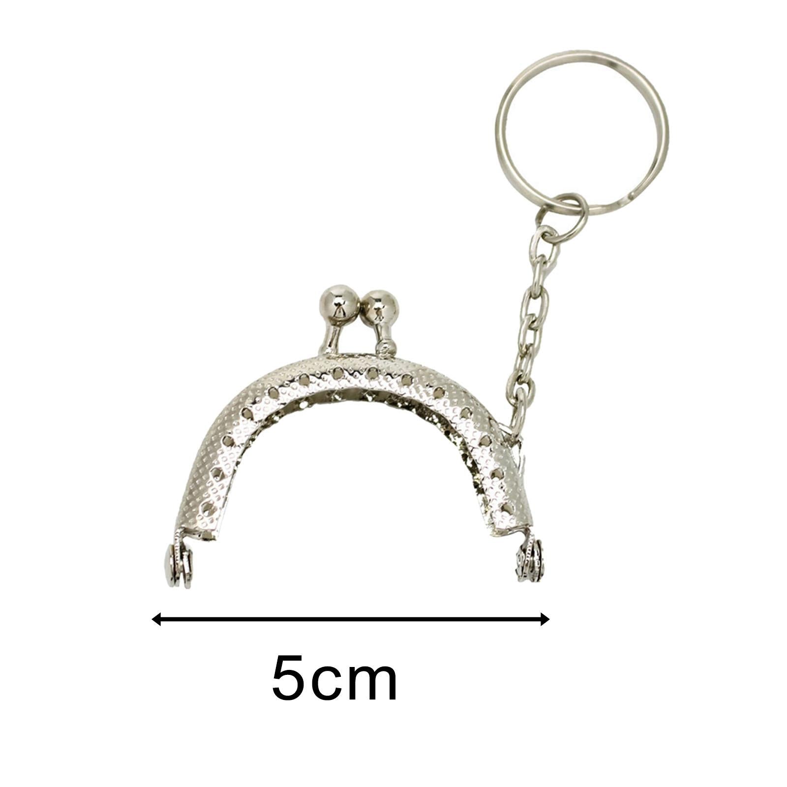 10Pcs Metal Purse Frame Semicircle Bag Handle Bag Kiss Clasp Lock for Sewing Silver