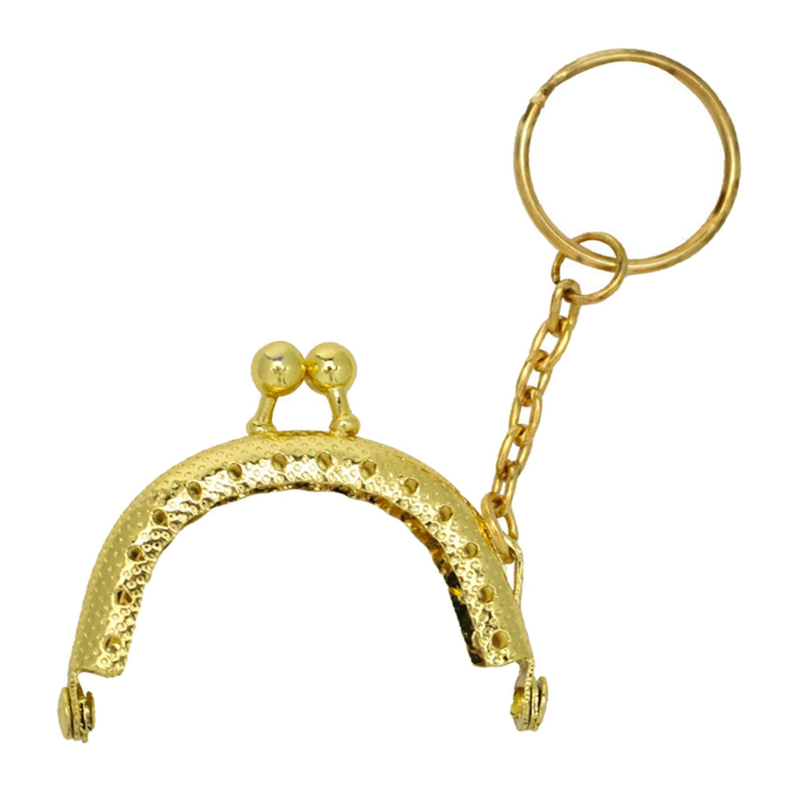 10Pcs Metal Purse Frame Semicircle Bag Handle Bag Kiss Clasp Lock for Sewing Gold