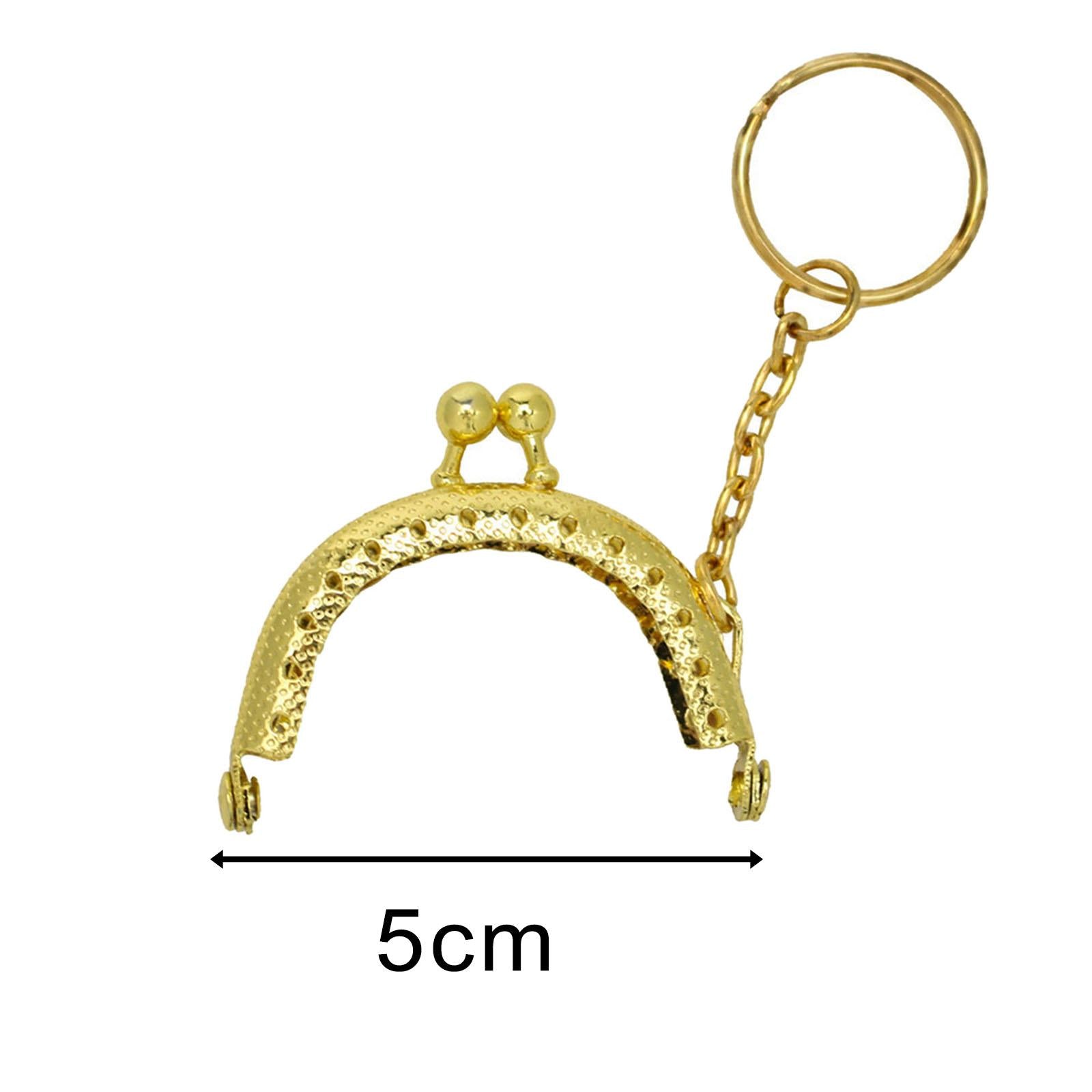 10Pcs Metal Purse Frame Semicircle Bag Handle Bag Kiss Clasp Lock for Sewing Gold
