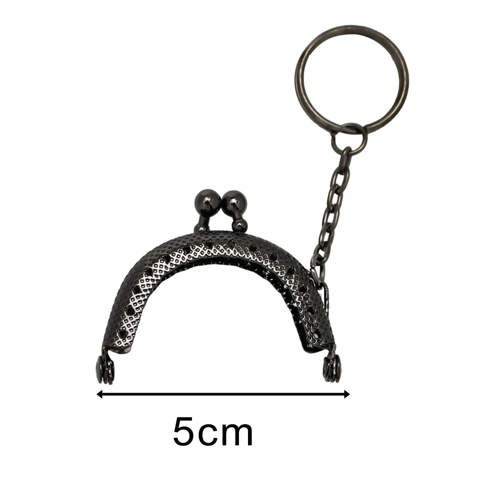 10Pcs Metal Purse Frame Semicircle Bag Handle Bag Kiss Clasp Lock for Sewing Black