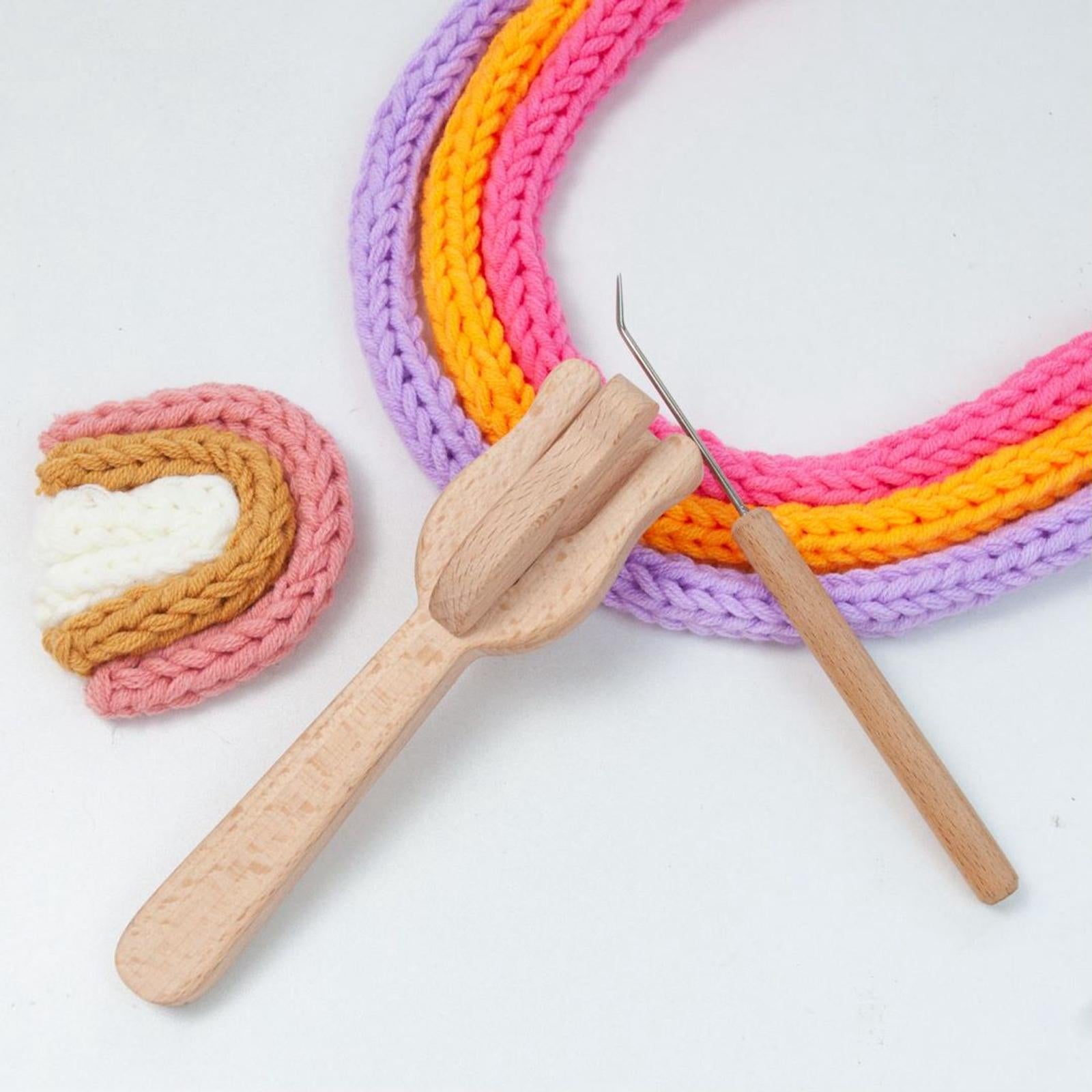 Looming Kit Handle Wooden Household Ancient Collapsible Beading Knitting