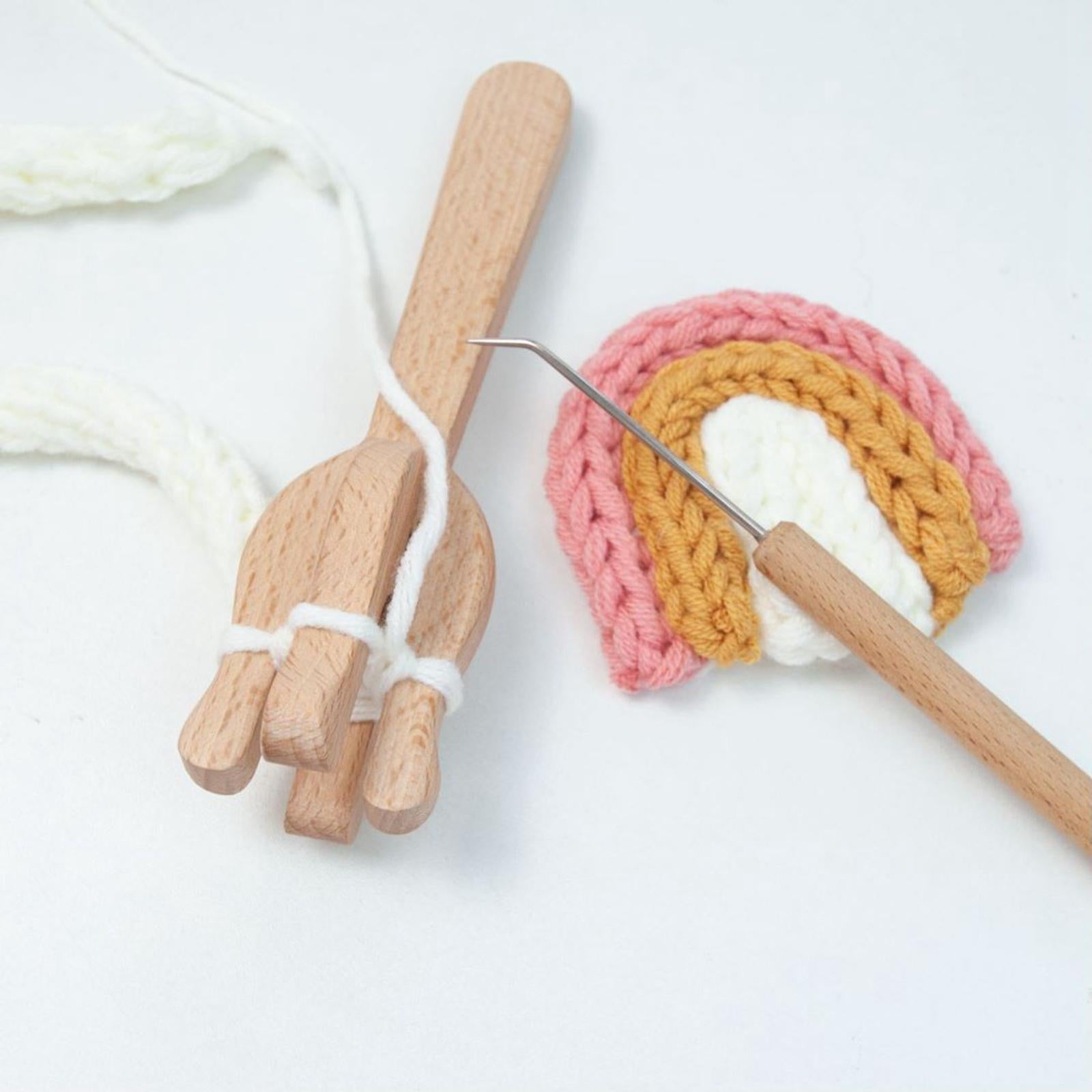 Looming Kit Handle Wooden Household Ancient Collapsible Beading Knitting