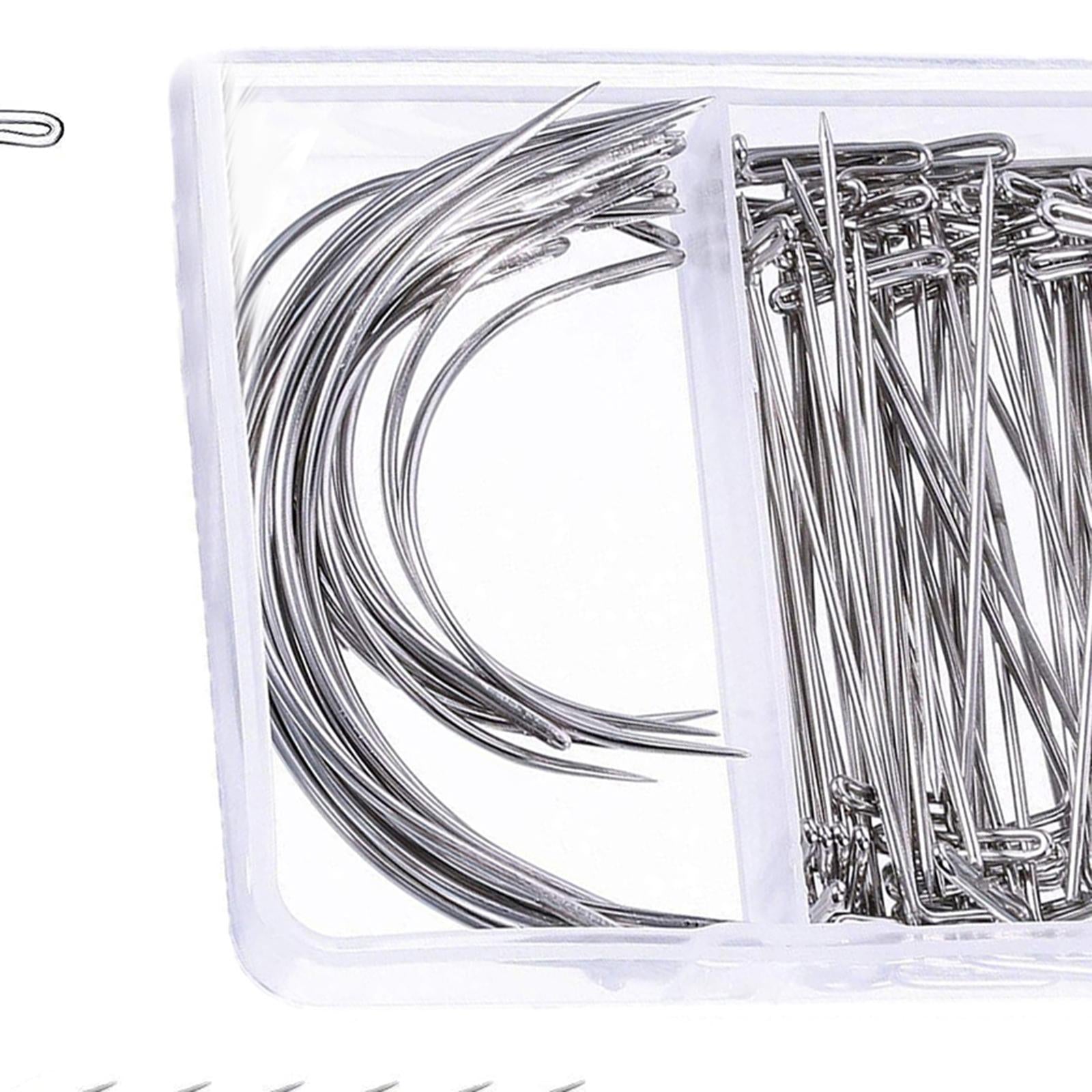 Curved Pins Leather Blocking Knitting Hand Sewing Pins 70Pcs 3in 2in T Pins