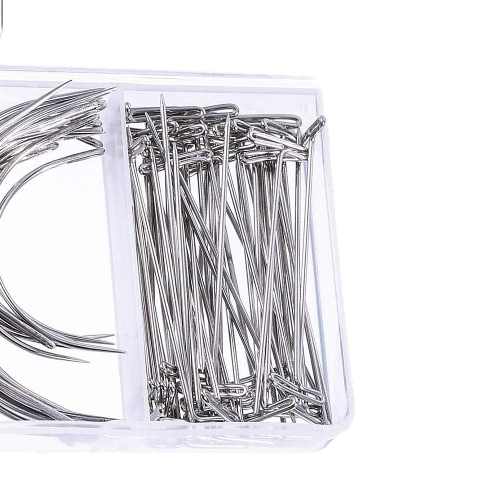 Curved Pins Leather Blocking Knitting Hand Sewing Pins 70Pc 2.5in 2in T Pin
