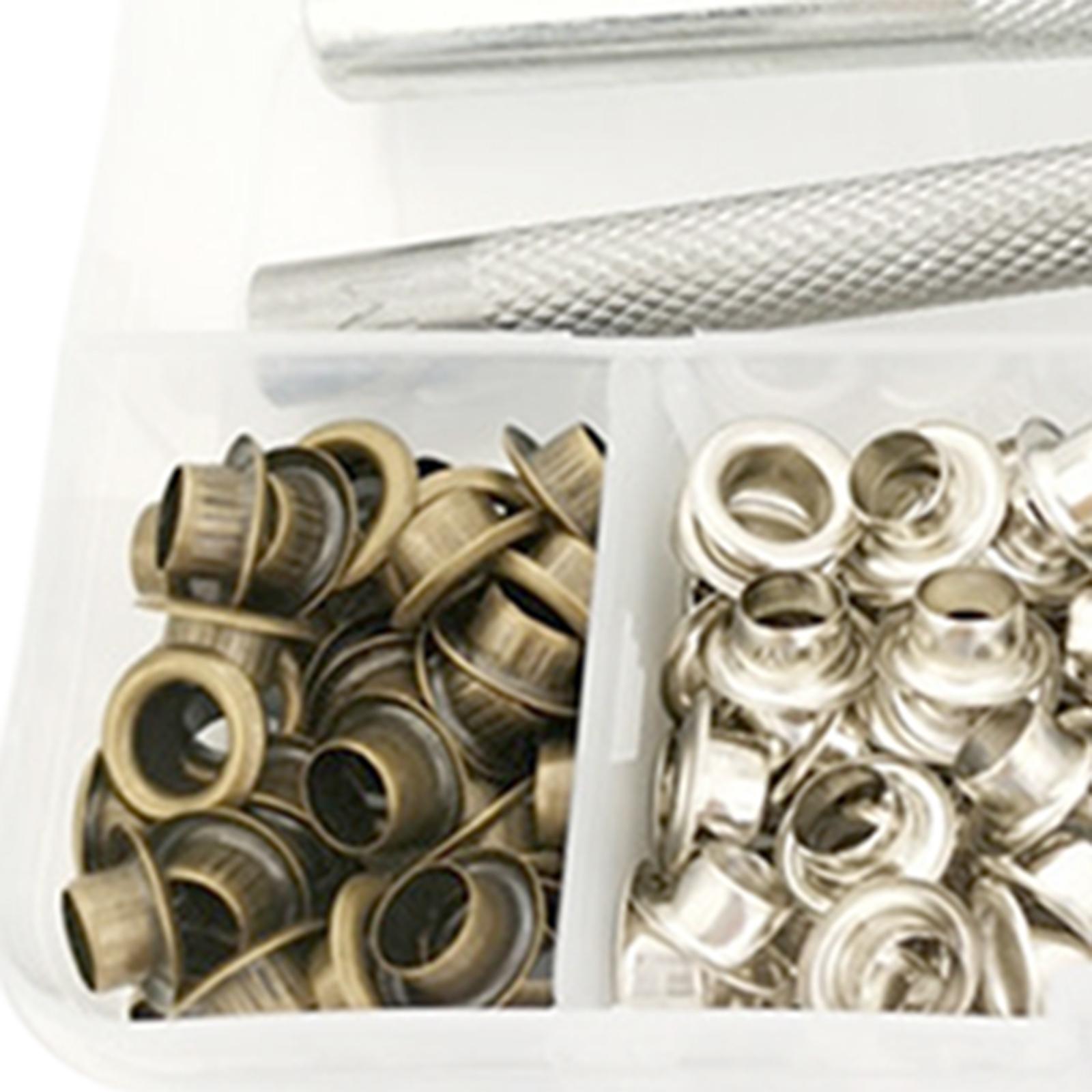 Eyelets Grommets Tool Kit Canvas Bags Belt Banner Craft Clothing 200 sets