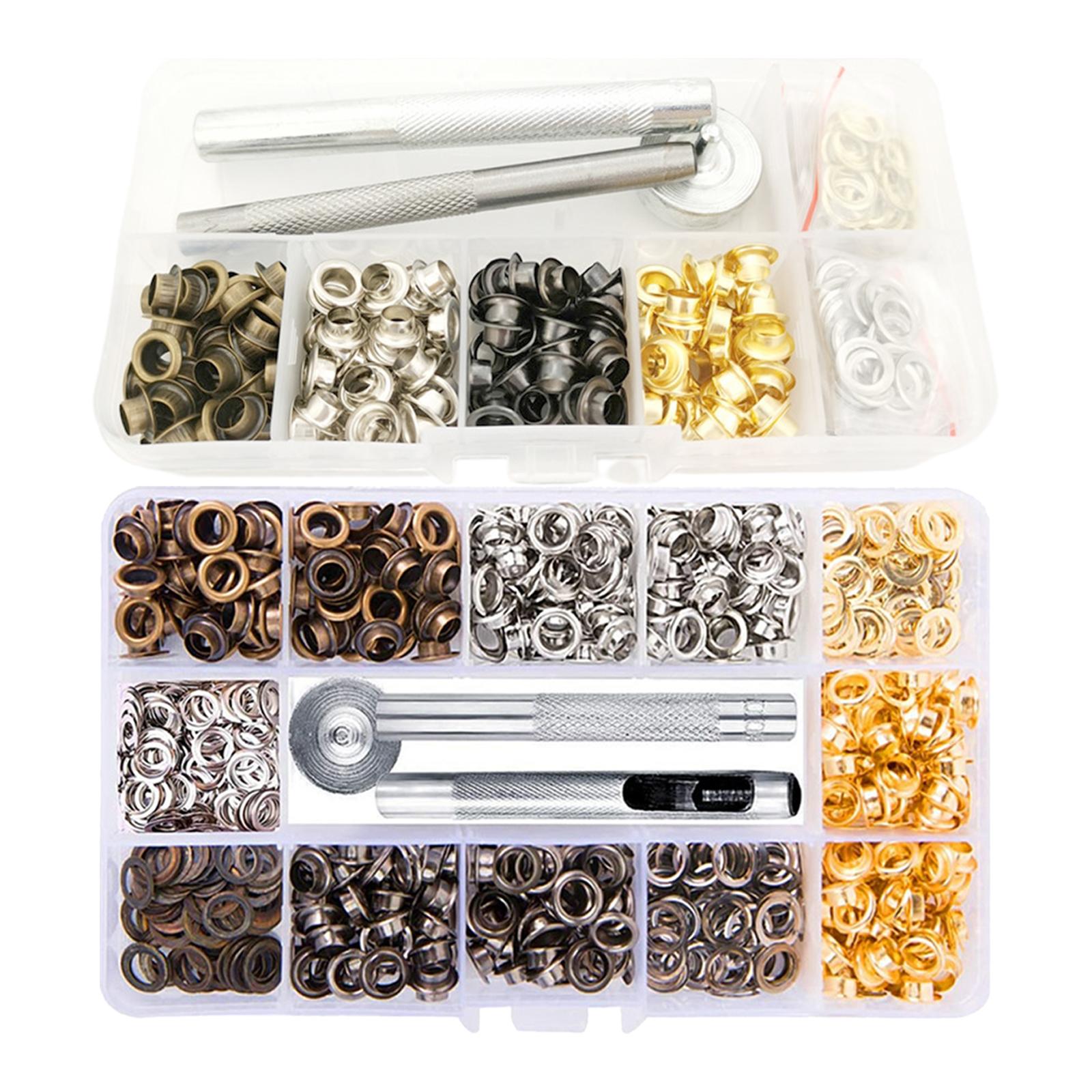 Eyelets Grommets Tool Kit Canvas Bags Belt Banner Craft Clothing 200 sets