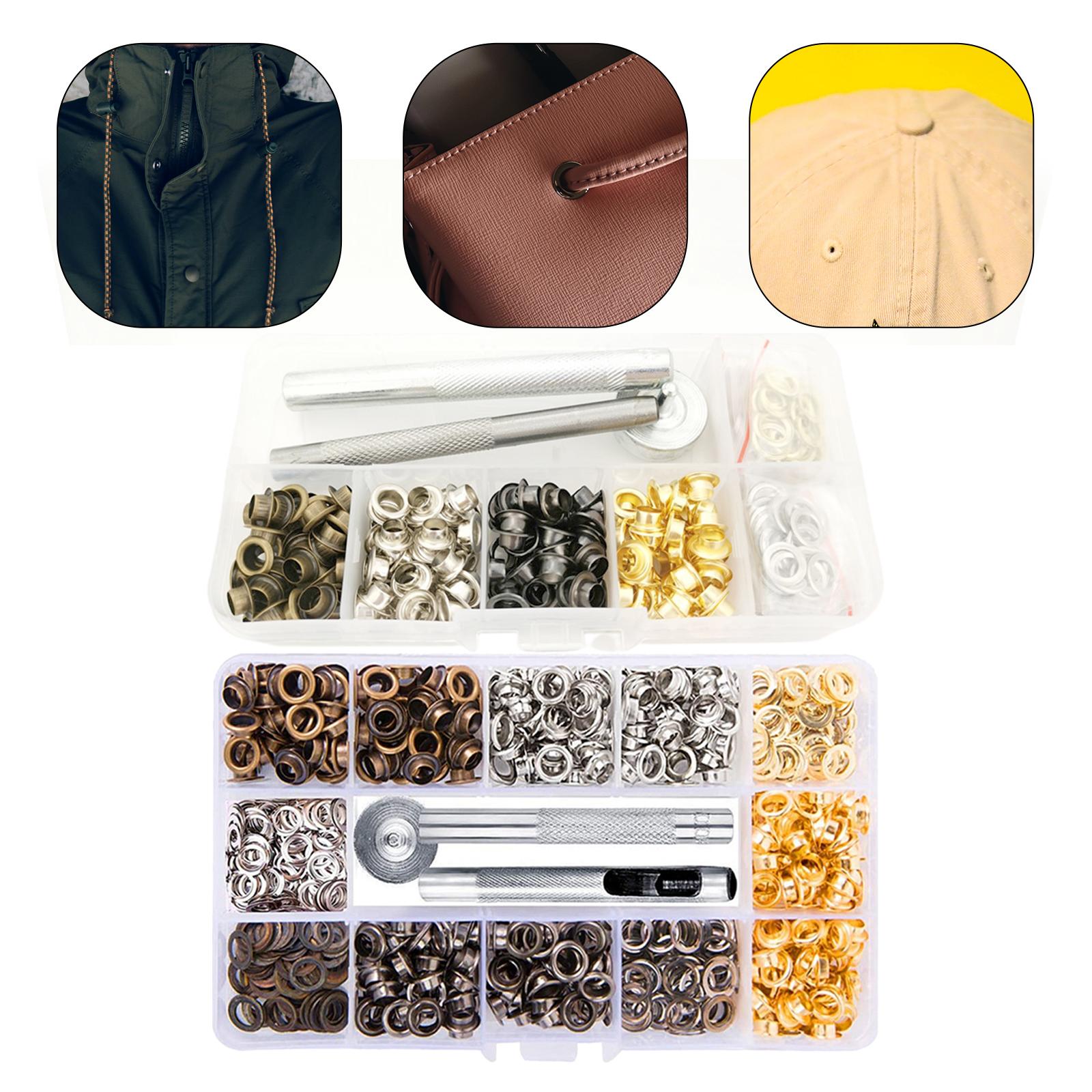 Eyelets Grommets Tool Kit Canvas Bags Belt Banner Craft Clothing 200 sets