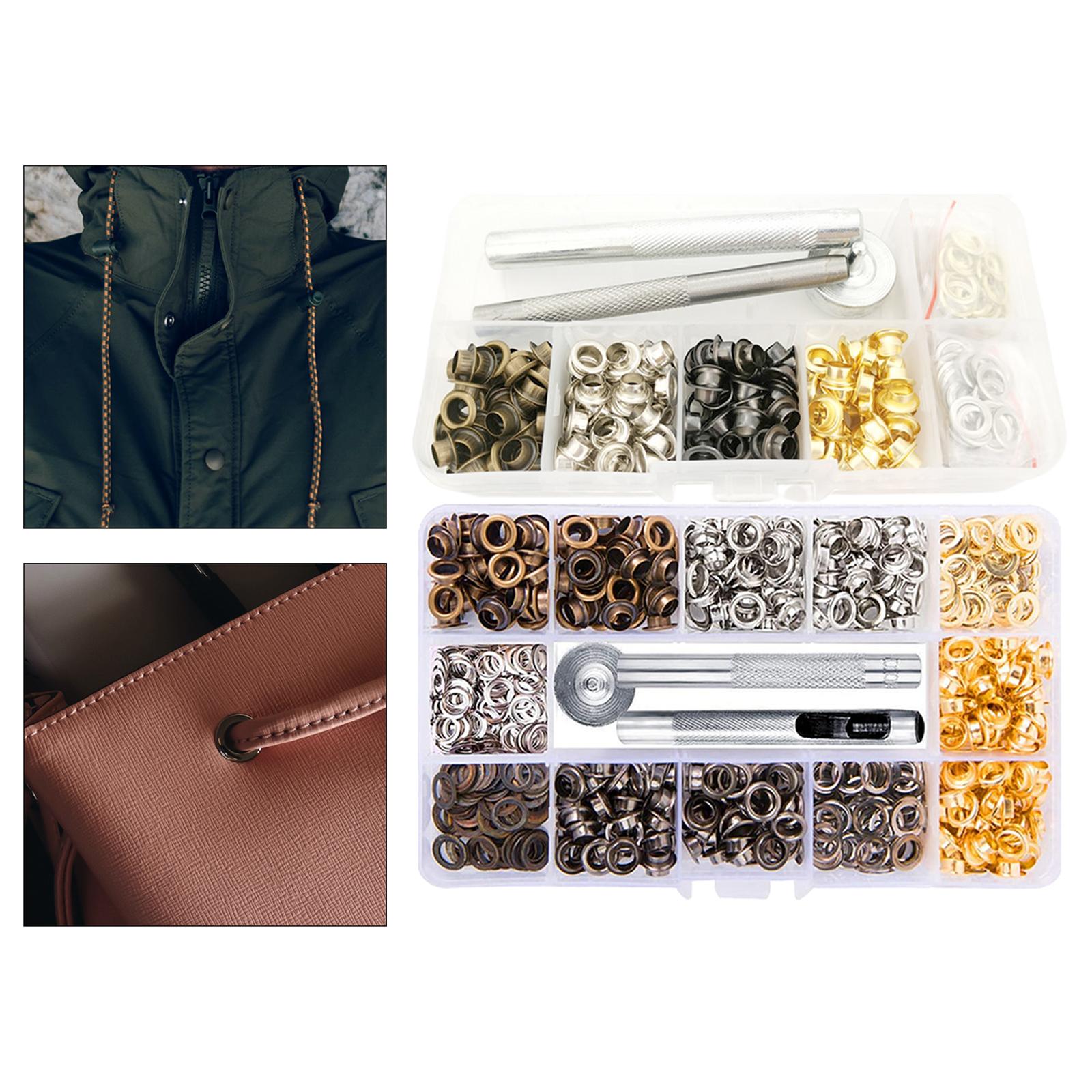Eyelets Grommets Tool Kit Canvas Bags Belt Banner Craft Clothing 200 sets