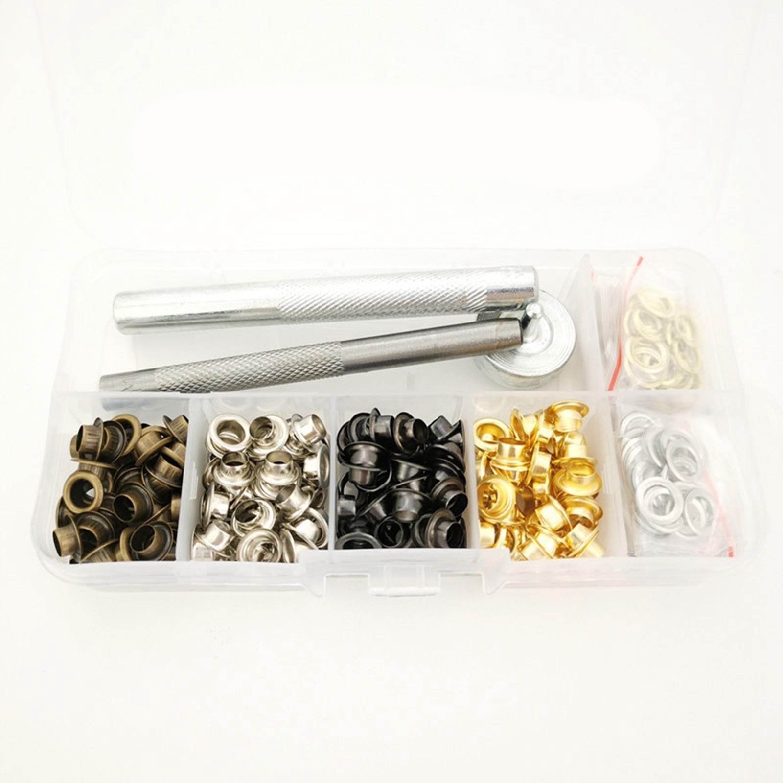 Eyelets Grommets Tool Kit Canvas Bags Belt Banner Craft Clothing 200 sets