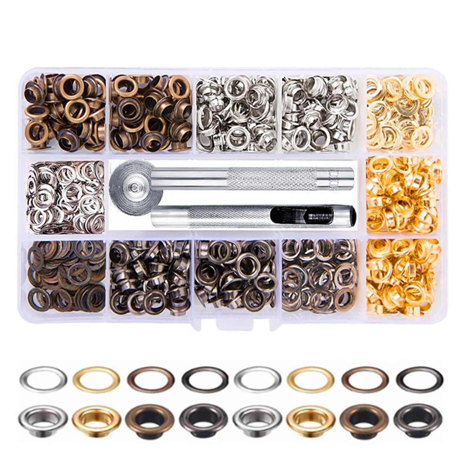 Eyelets Grommets Tool Kit Canvas Bags Belt Banner Craft Clothing 400 sets