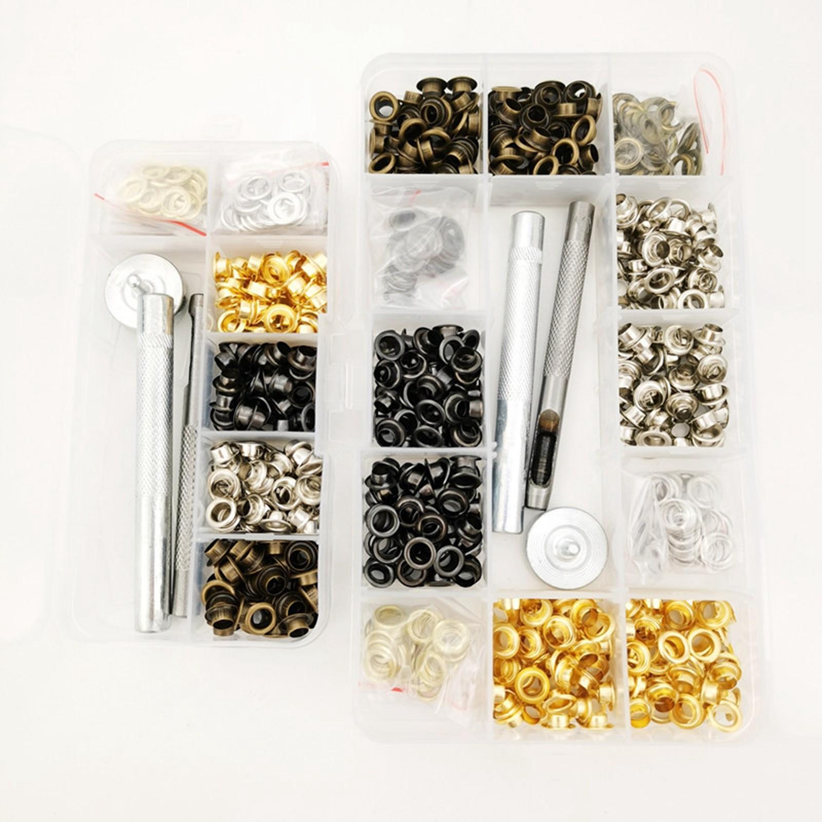 Eyelets Grommets Tool Kit Canvas Bags Belt Banner Craft Clothing 400 sets