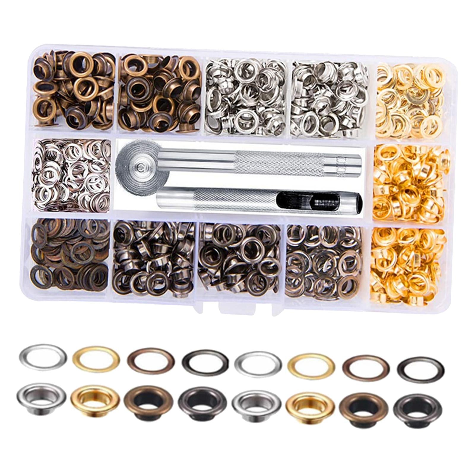Eyelets Grommets Tool Kit Canvas Bags Belt Banner Craft Clothing 400 sets