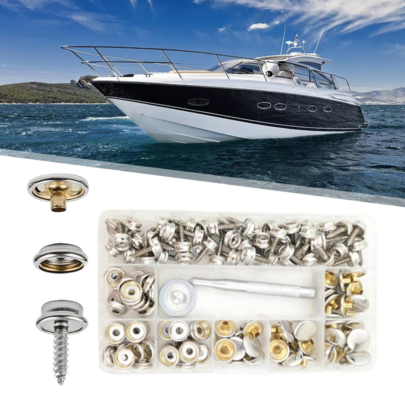 152 Pieces Screw Snap Fastener Kit 2 Setting Tool for Ship Family Car Tent