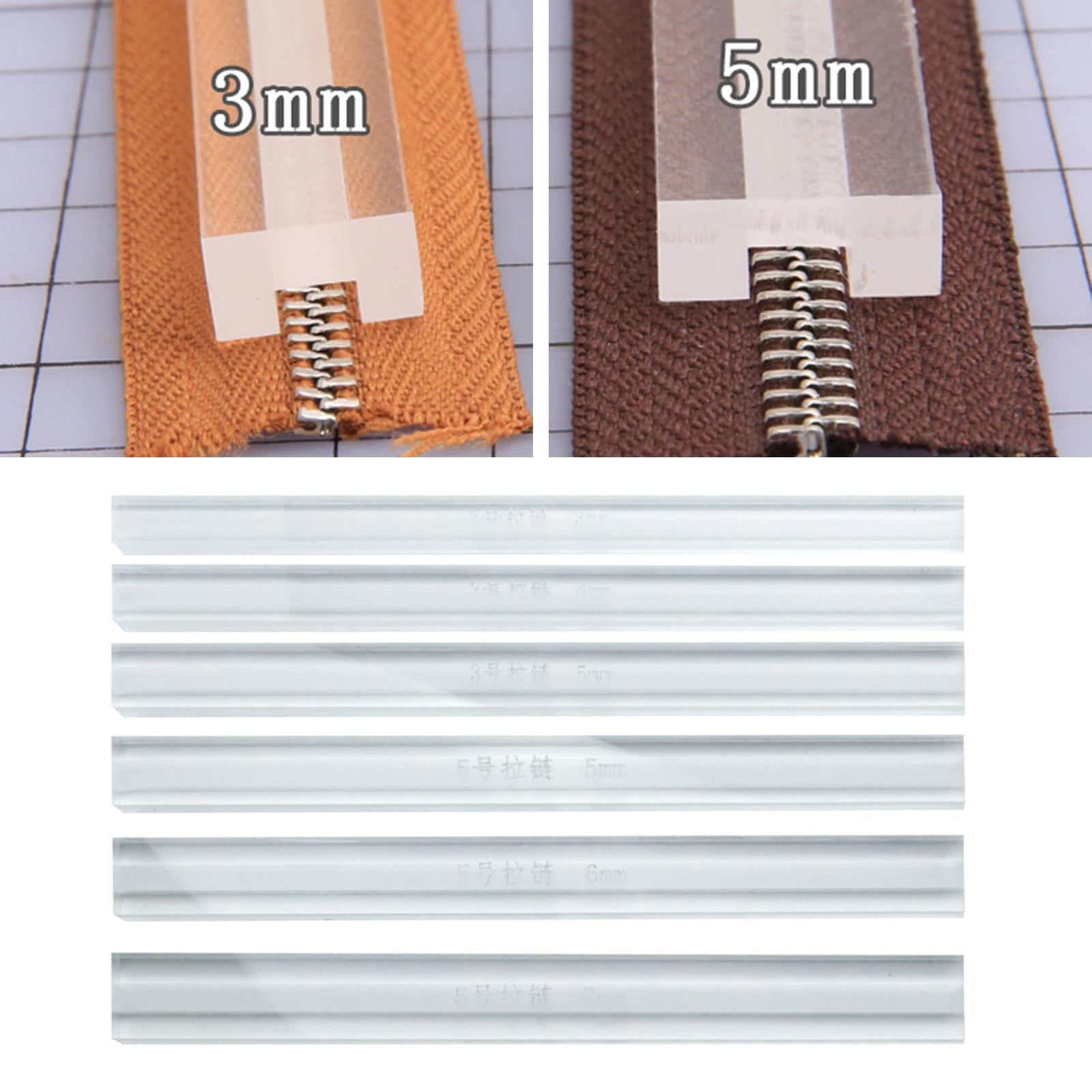 Acrylic Zipper Gluing Ruler Anti Overflow Ruler DIY Leather Craft 6 Pieces