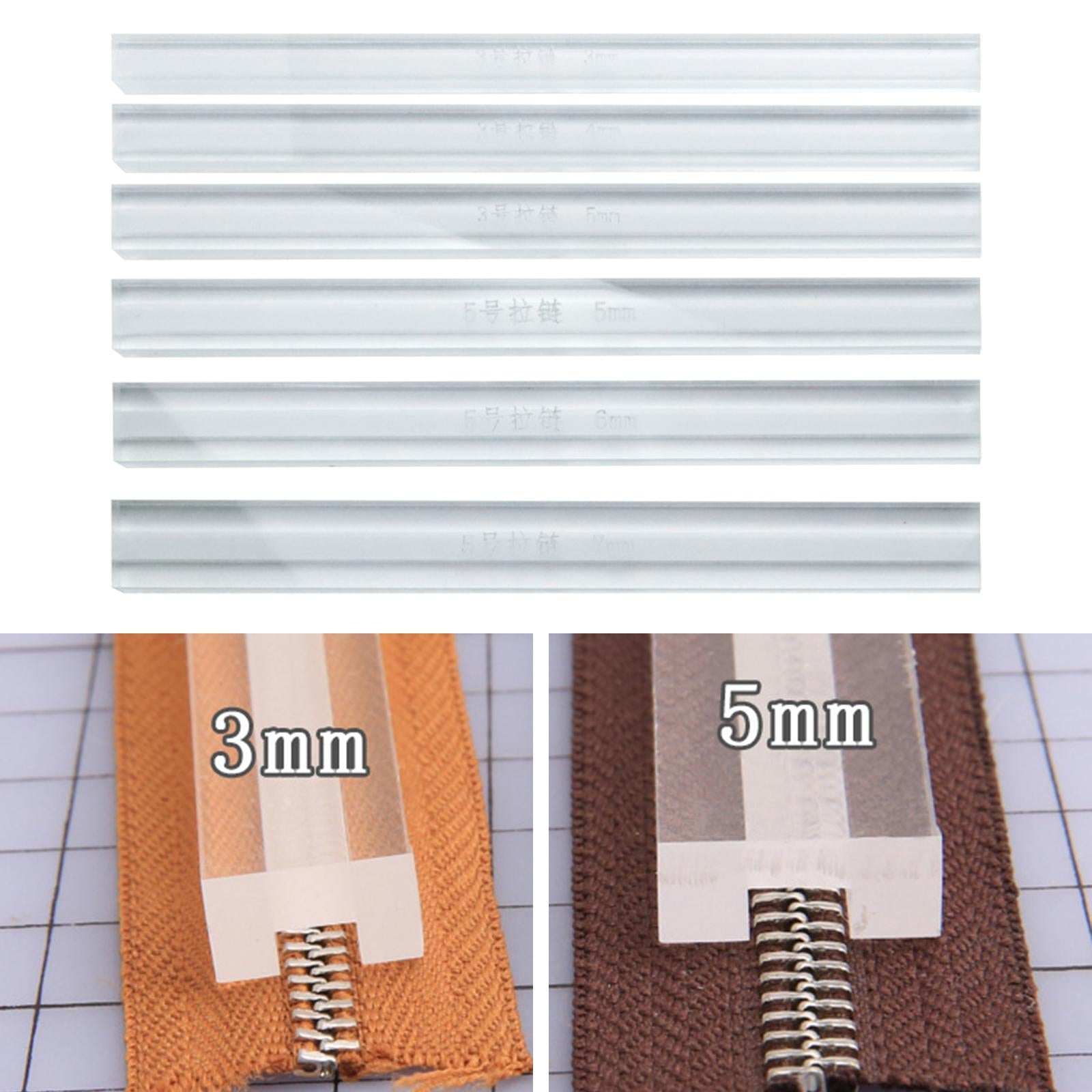 Acrylic Zipper Gluing Ruler Anti Overflow Ruler DIY Leather Craft 6 Pieces